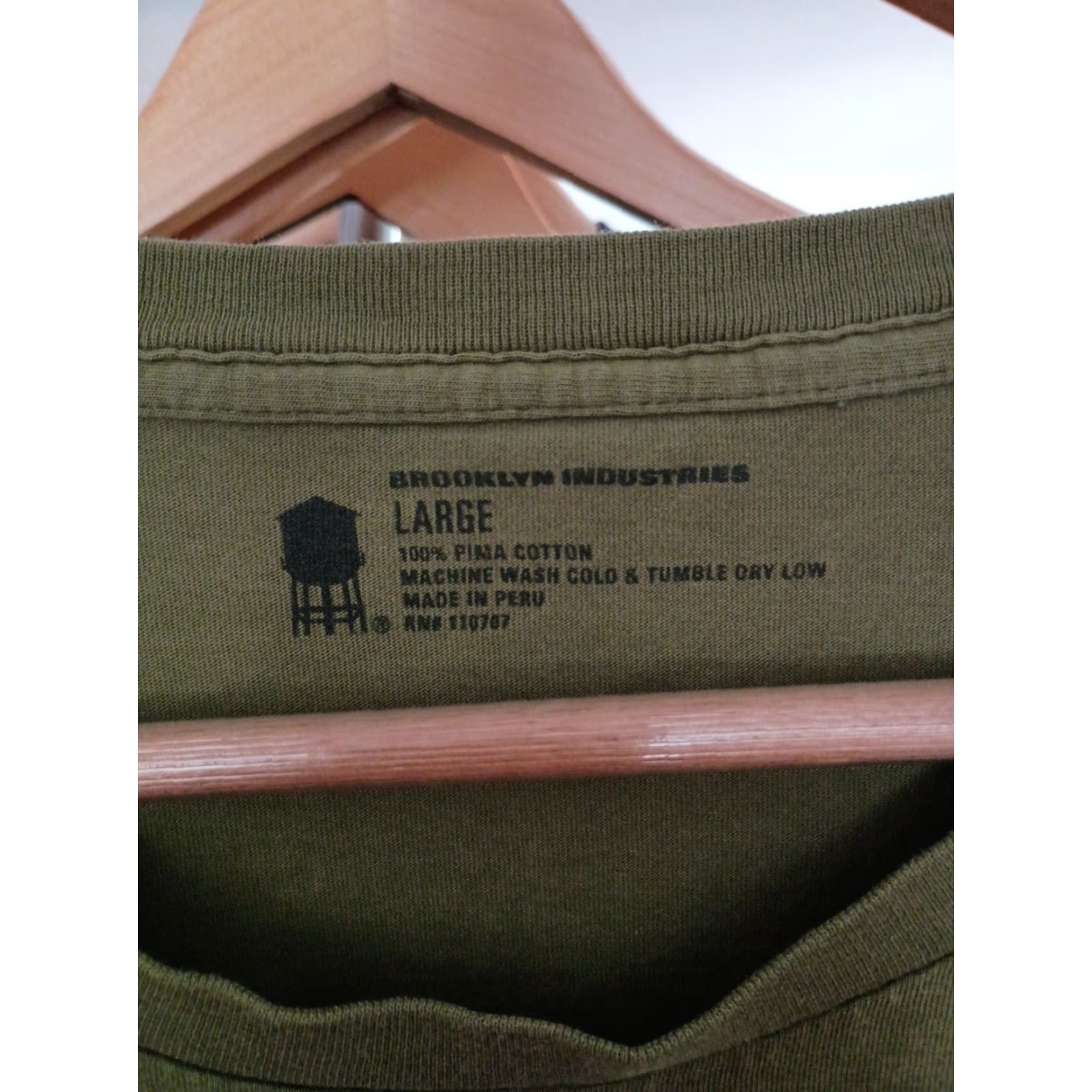 Industrie VINTAGE Brooklyn Industries T-Shirt Mens L Green Pima Cotton Dog Tags Size US L / EU 52-54 / 3 - 3 Thumbnail