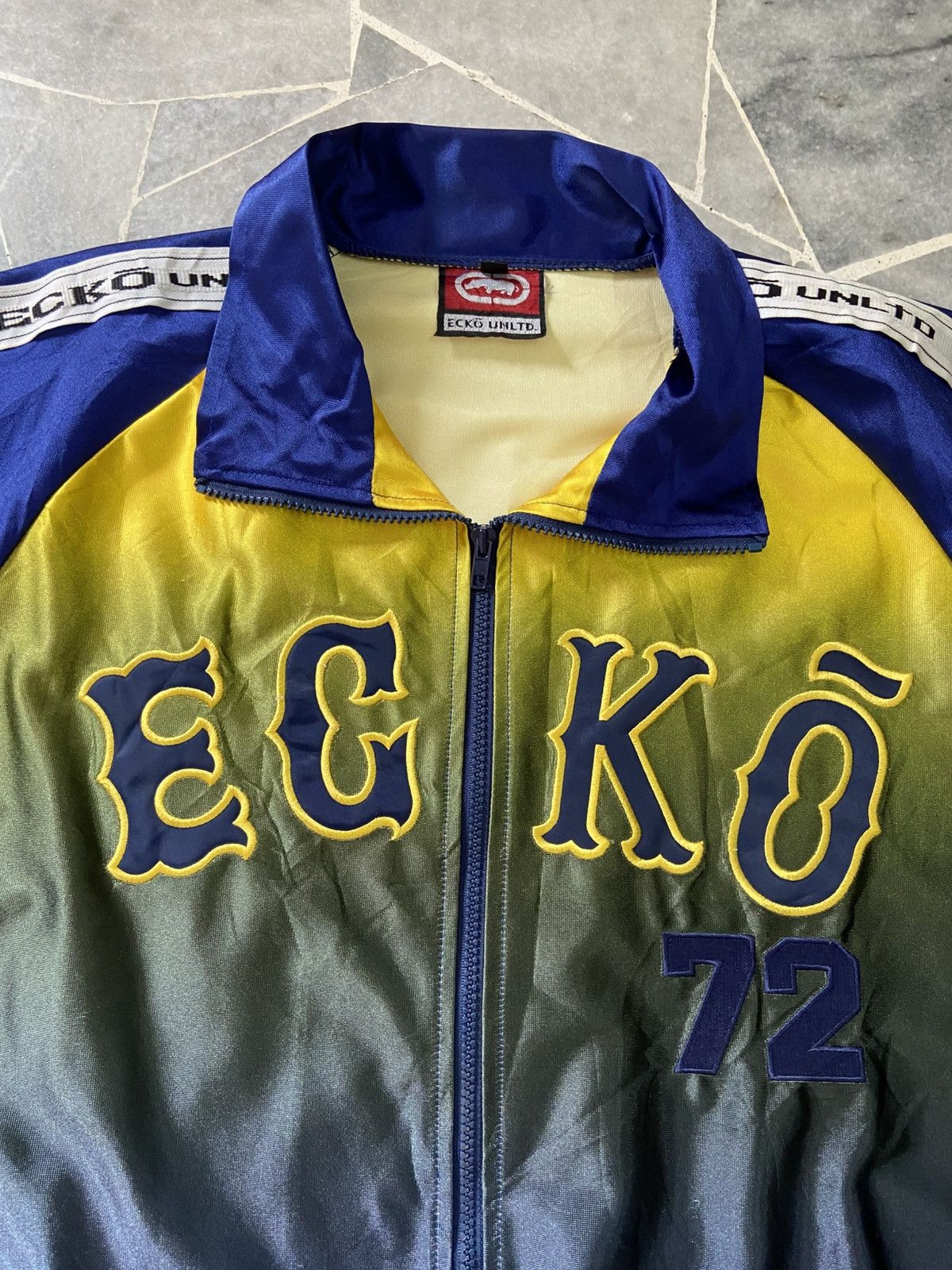 Ecko Unltd. ECKO UNLTD Jacket half Vintage 72 90s Hip hop Rap Jersey Size US L / EU 52-54 / 3 - 3 Thumbnail