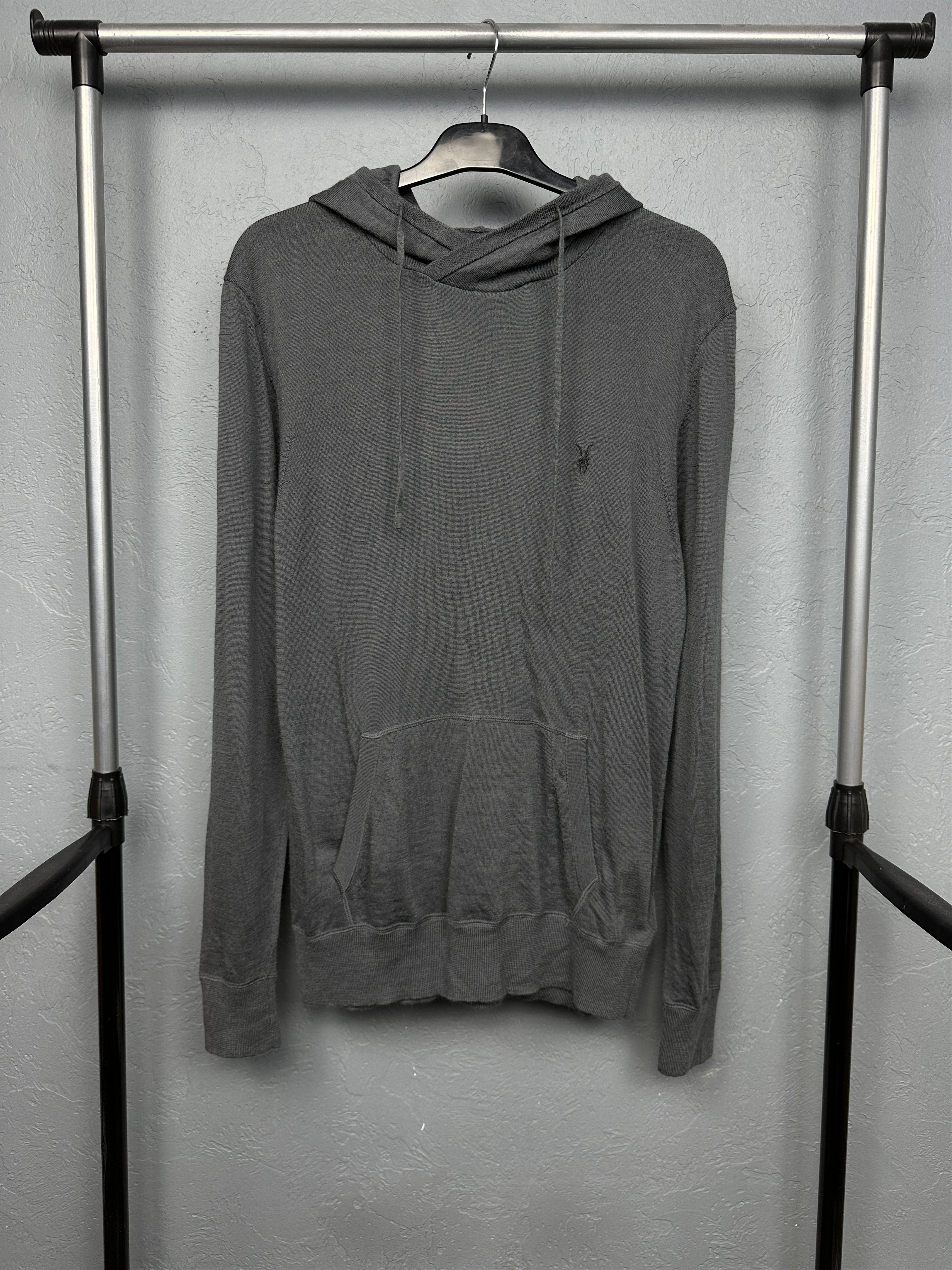 Allsaints Mens Mode Merino Wool Knit Hoodie