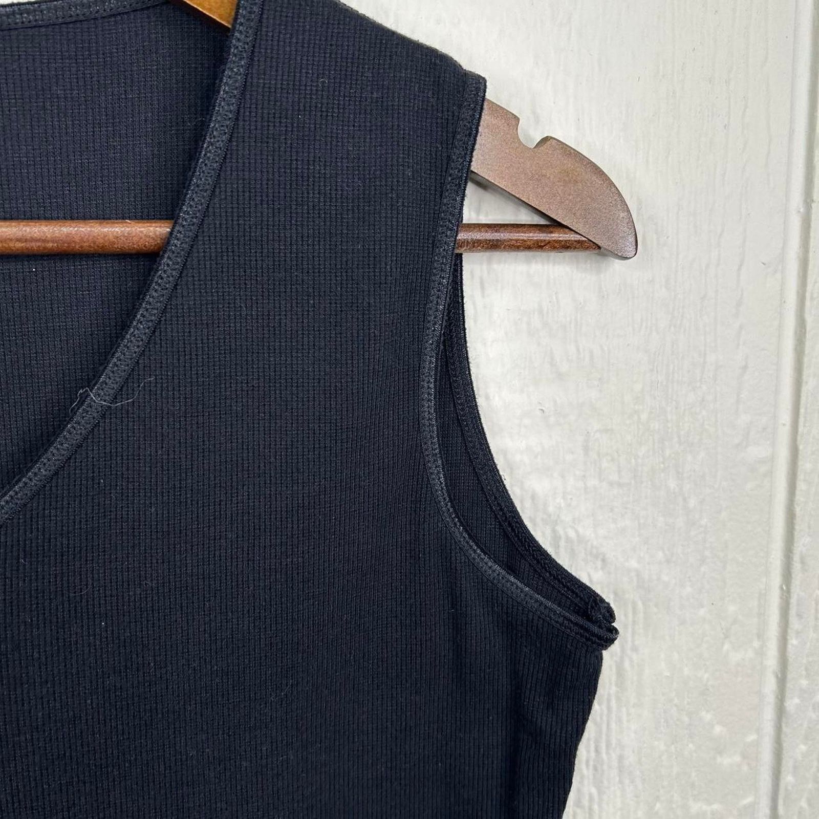Other Vintage Y2K Black V-Neck Stretchy Cotton Tank Top Small Size S / US 4 / IT 40 - 6 Thumbnail