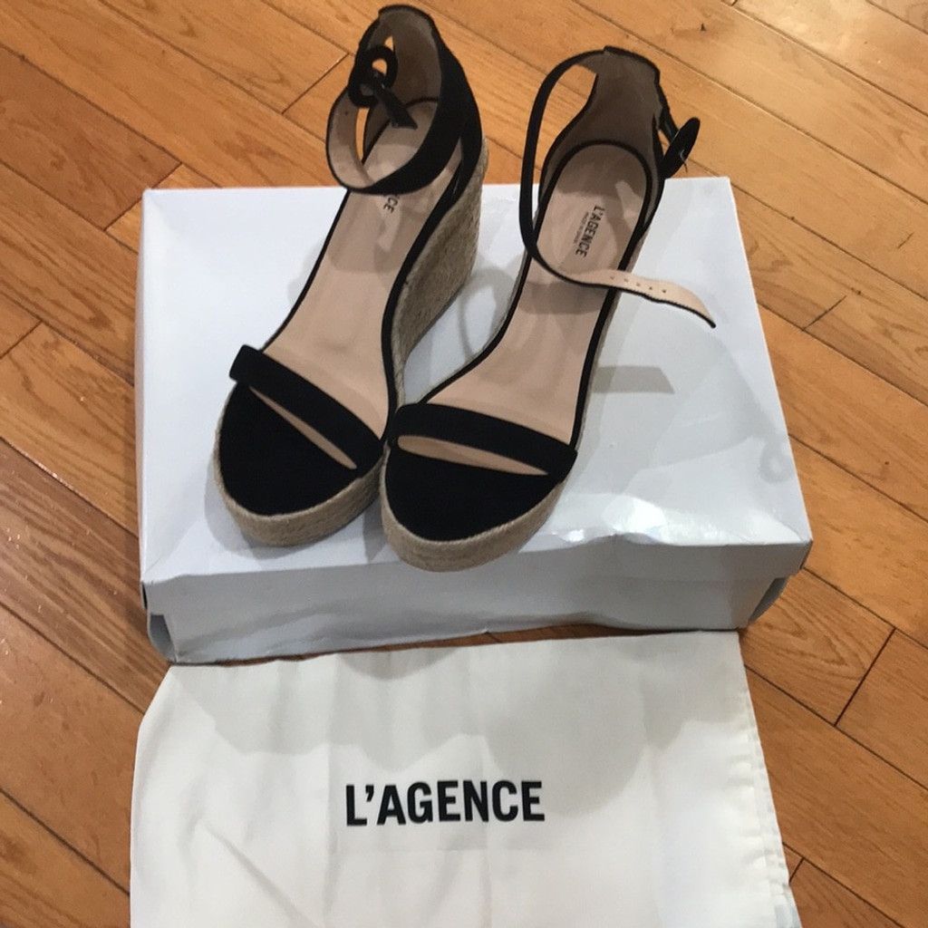 L'AGENCE L'AGENCE Elysee Wedge in Black, Size: EU 39.5 Size US 9.5 / IT 39.5 - 8 Thumbnail
