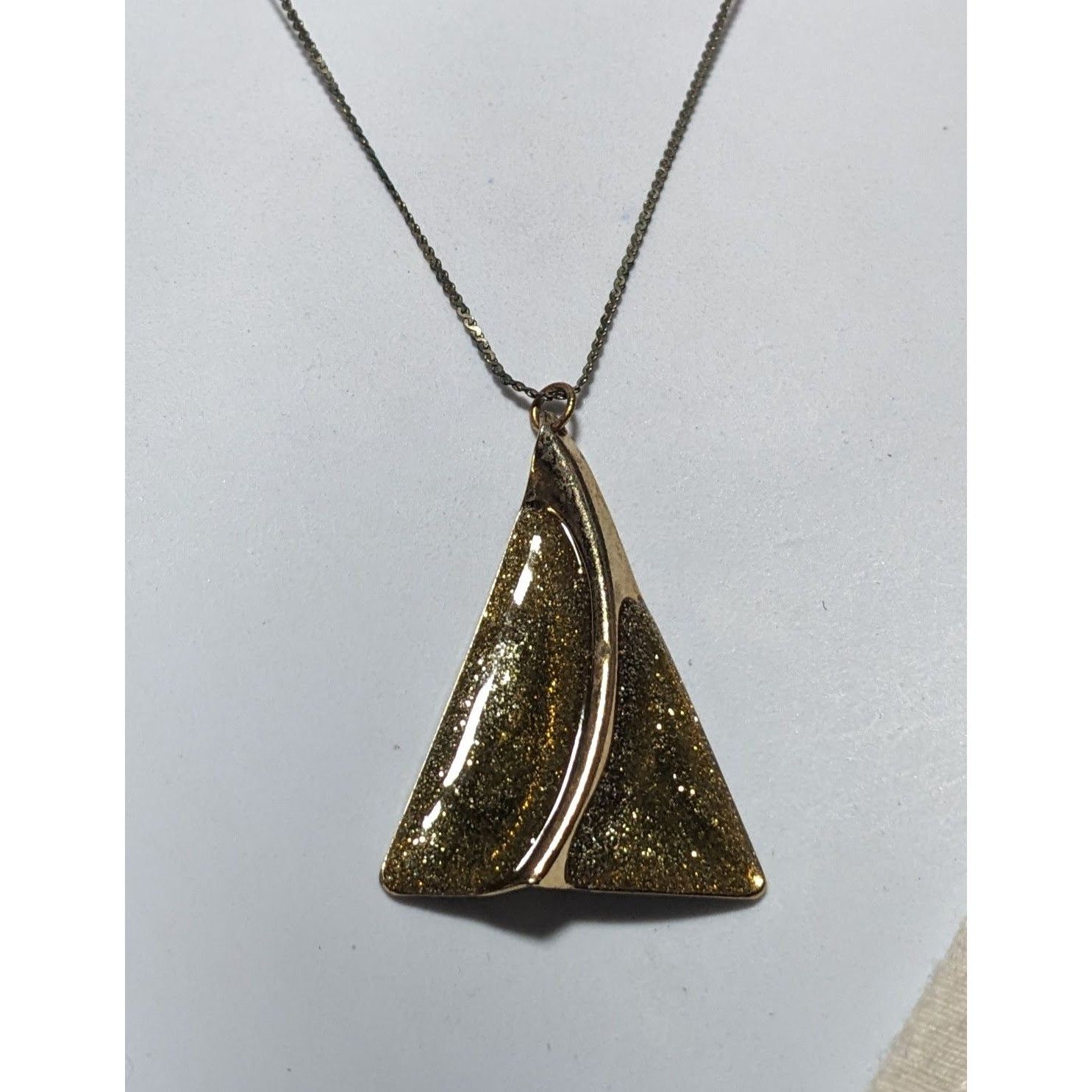 Other Gold Glitter Triangle Pendant Necklace Size ONE SIZE - 7 Thumbnail
