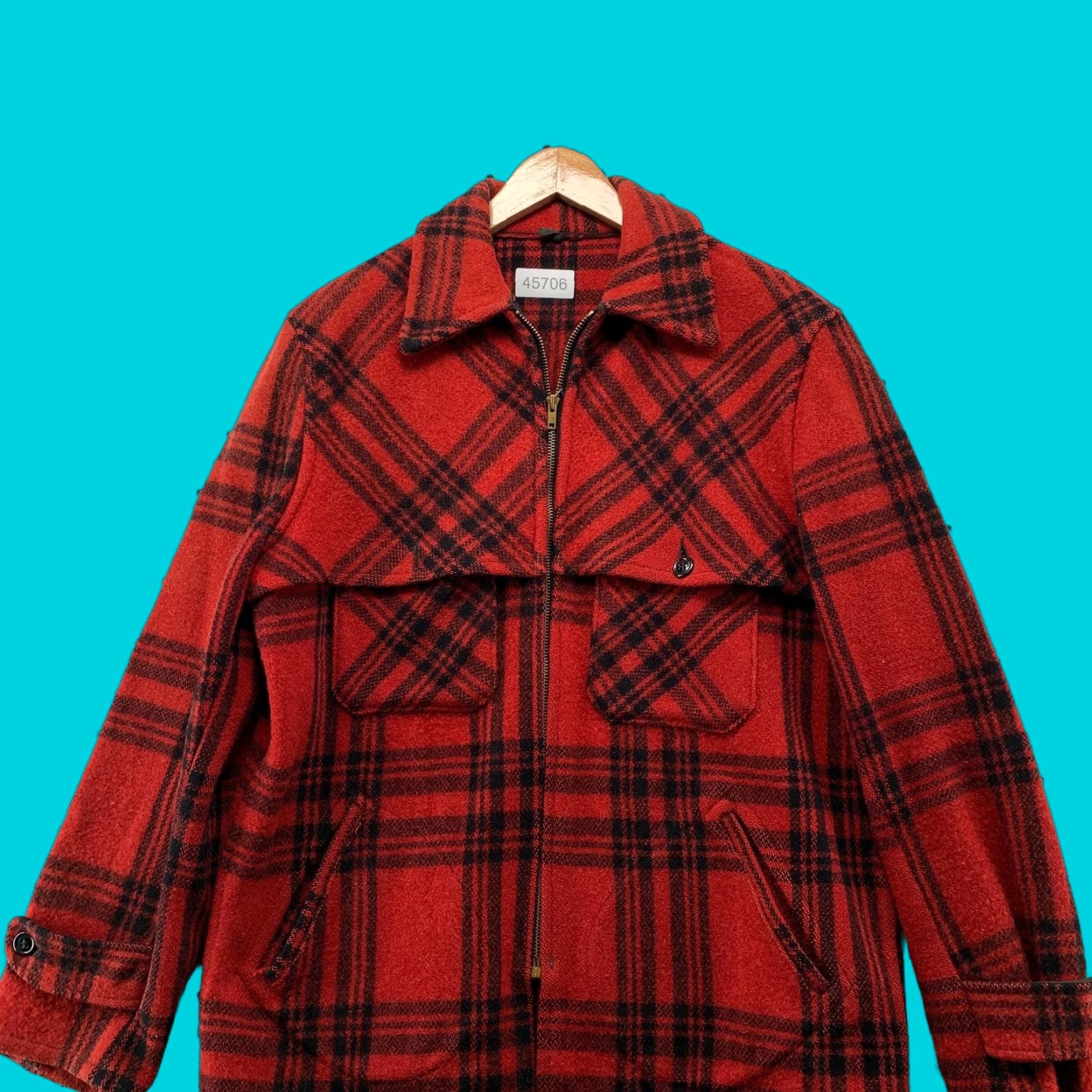 Vintage VINTAGE Hercules Wool Jacket Mens M Red Buffalo Plaid Hunting Western 60s 50s Bomber Jacket Wool Pattern Modern Size US M / EU 48-50 / 2 - 1 Thumbnail