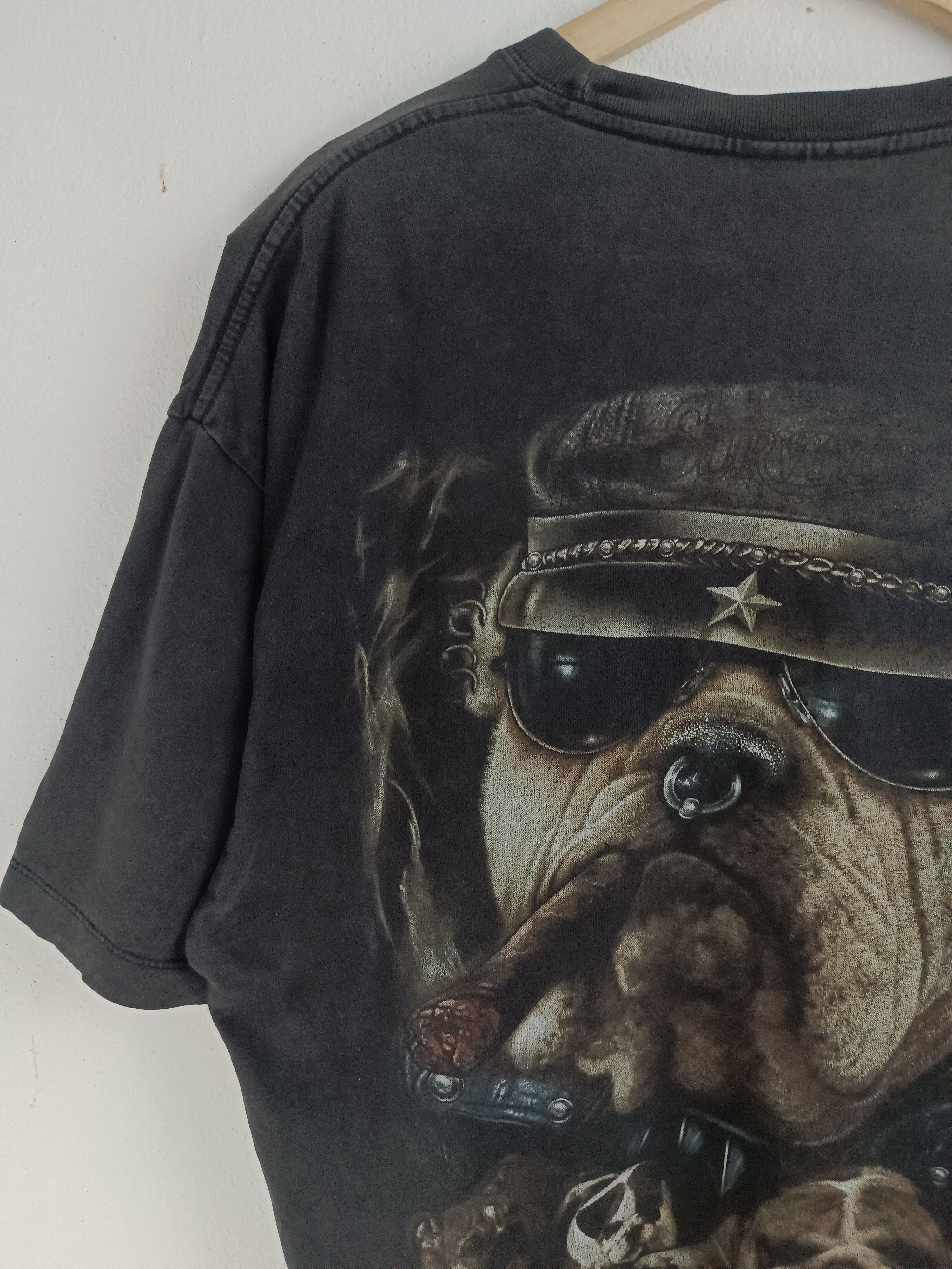 Vintage VINTAGE 90'S FADED BULL DOG BIKERS HARLEY VERY RARE TEE PETS Size US XL / EU 56 / 4 - 10 Thumbnail