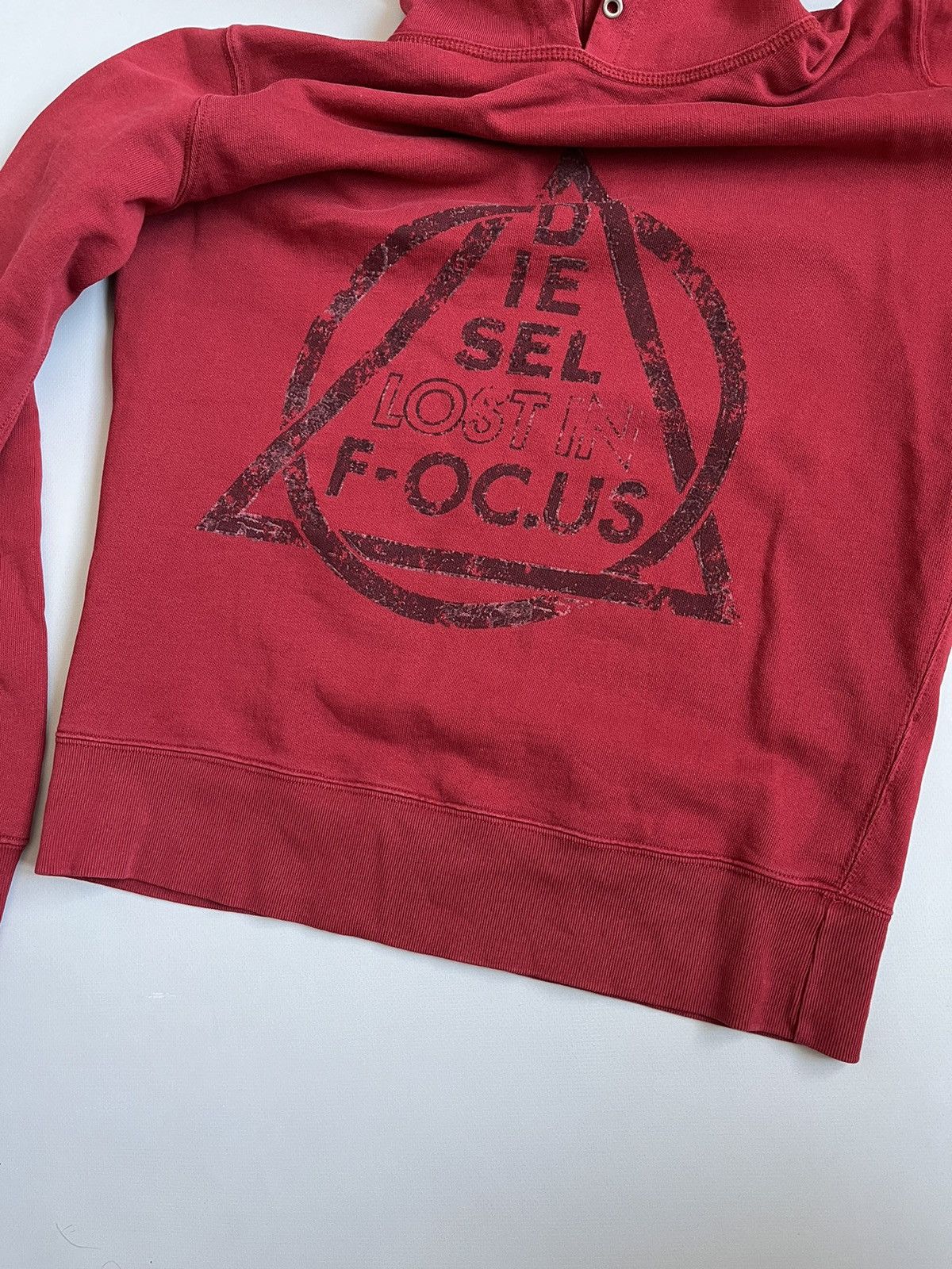 Designer × Diesel Diesel Lost In Focus Men Red Longsleeve Hoodie Size US L / EU 52-54 / 3 - 12 Thumbnail