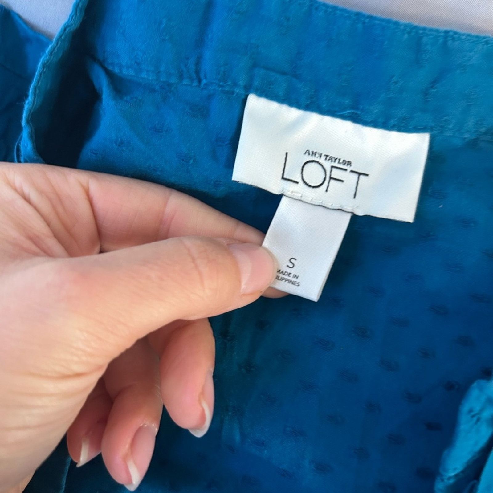 Loft Loft Blue Swiss Dot Y2K Blouse Size S / US 4 / IT 40 - 3 Thumbnail