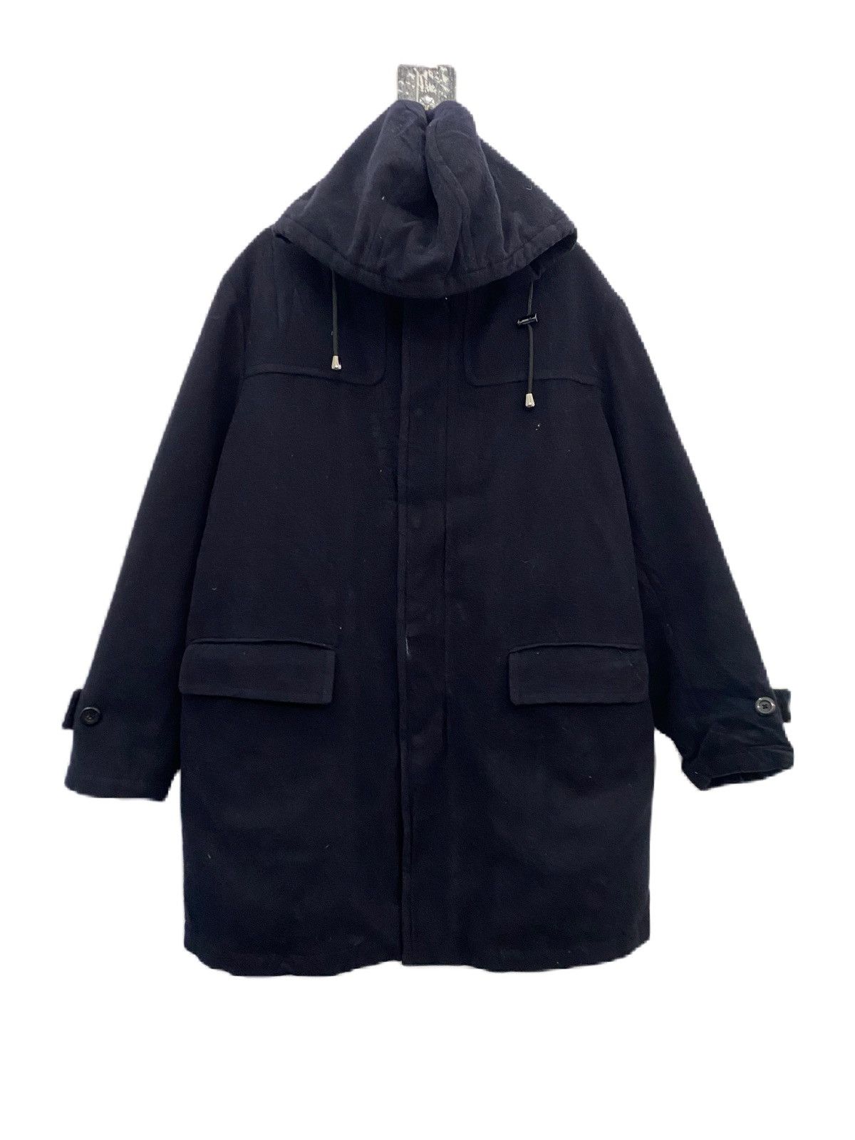 Undercover × Uniqlo UNIQLO LONG JACKET NAVY BLUE DESIGN WITH HOODIES WOOL JACKET Size US XL / EU 56 / 4 - 1 Thumbnail