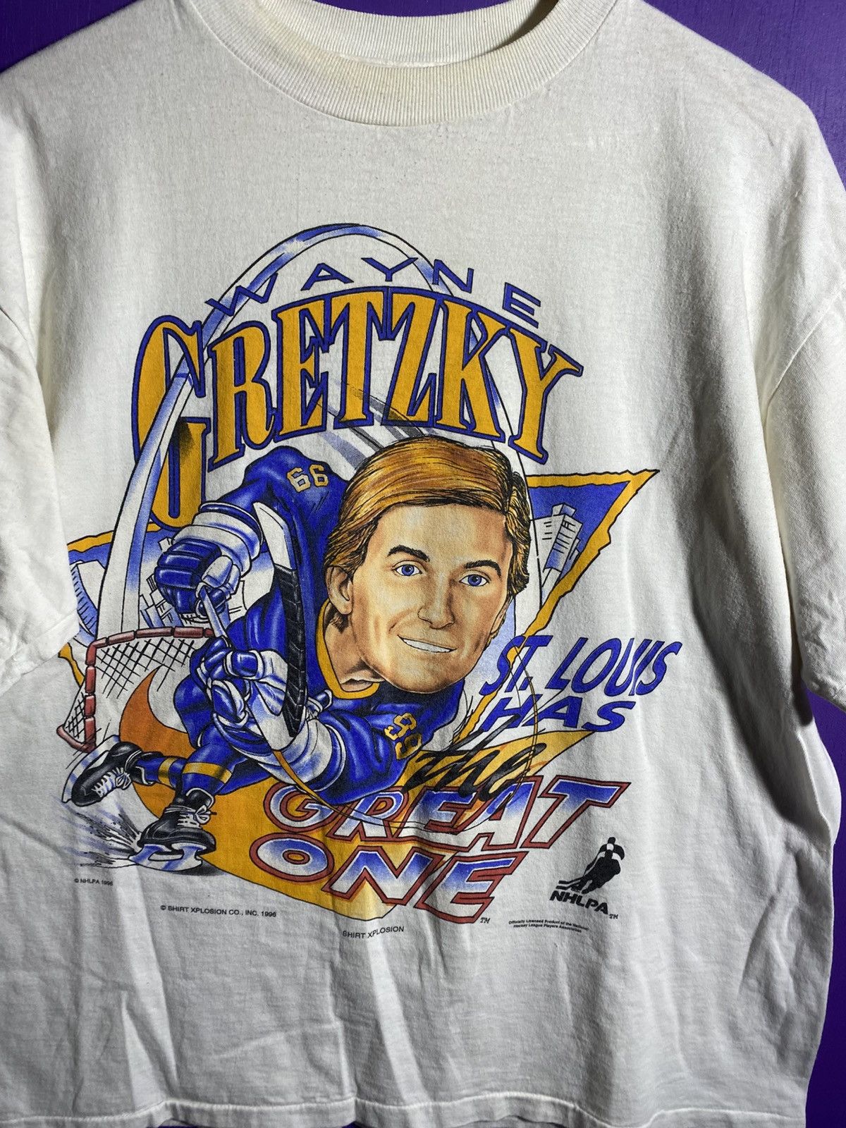 NHL × Vintage Vintage 1996 St. Louis blues Wayne Gretzky t-shirt Size US L / EU 52-54 / 3 - 3 Thumbnail