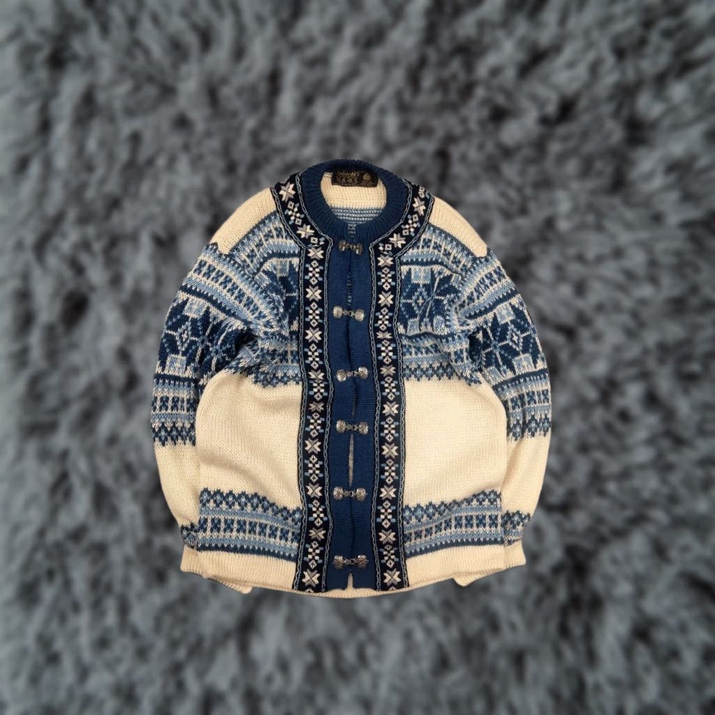 Native VINTAGE Nordstrikk Knit Wool Sweater Cardigan Unisex Norway Beige (80s, 90s) Size US M / EU 48-50 / 2 - 1 Thumbnail