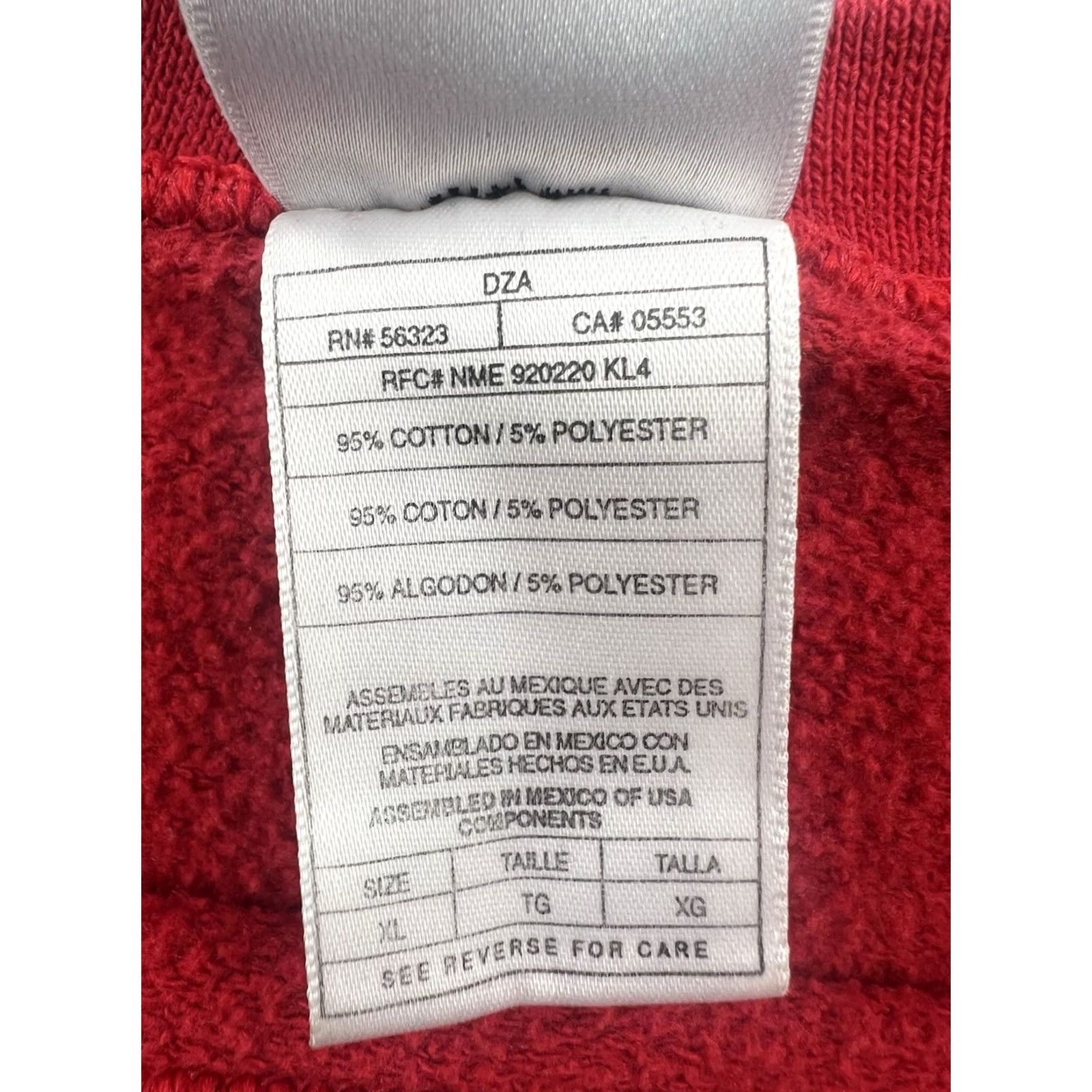Nike VINTAGE Nike Women's Cropped Red Long Sleeve Sweatshirt XL Shirt Womens 1990s Nike Size XL / US 12-14 / IT 48-50 - 6 Thumbnail