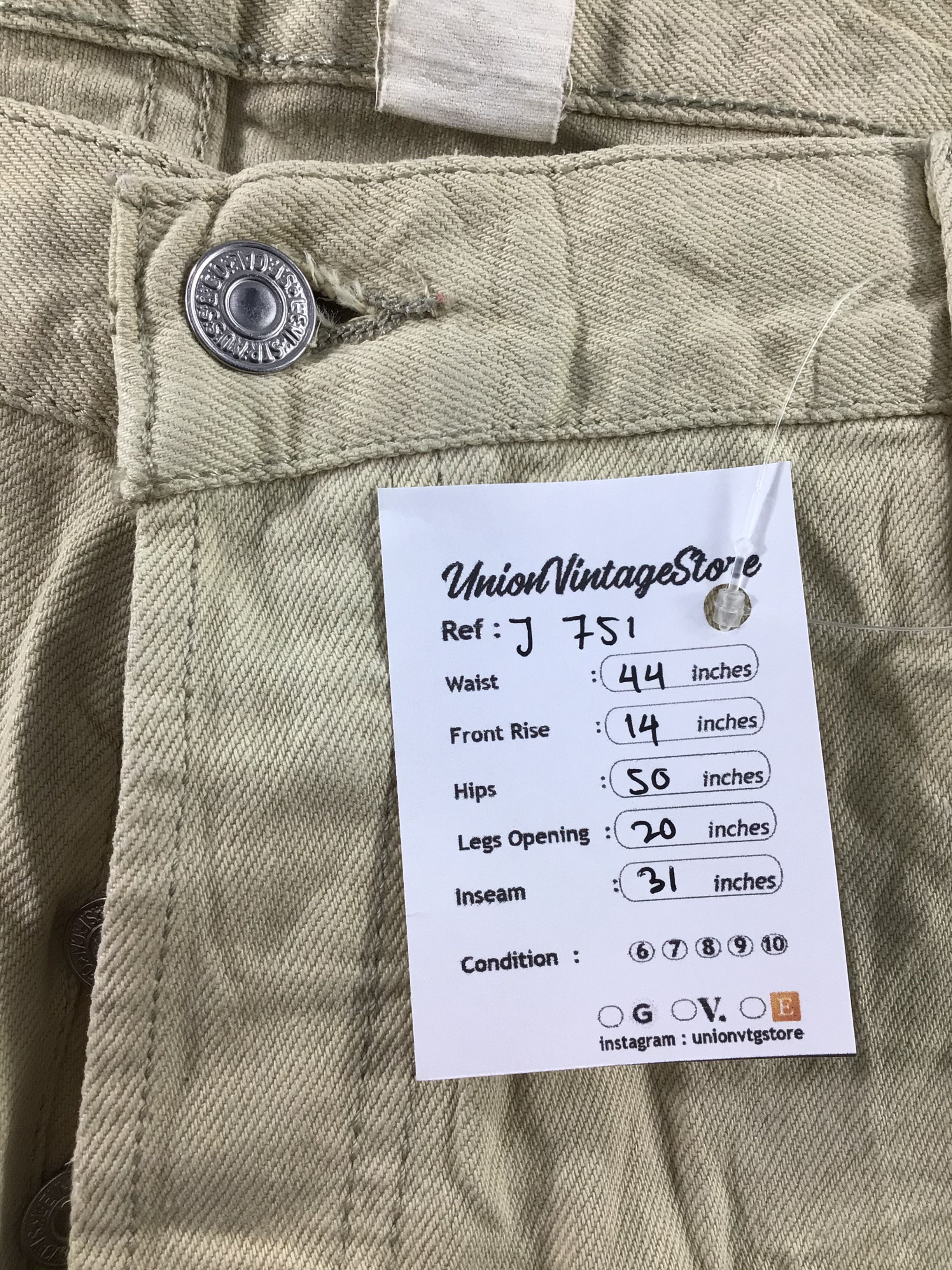 Levi's Vintage 90s Levis 501 Jeans-J751 Size US 43 - 12 Thumbnail