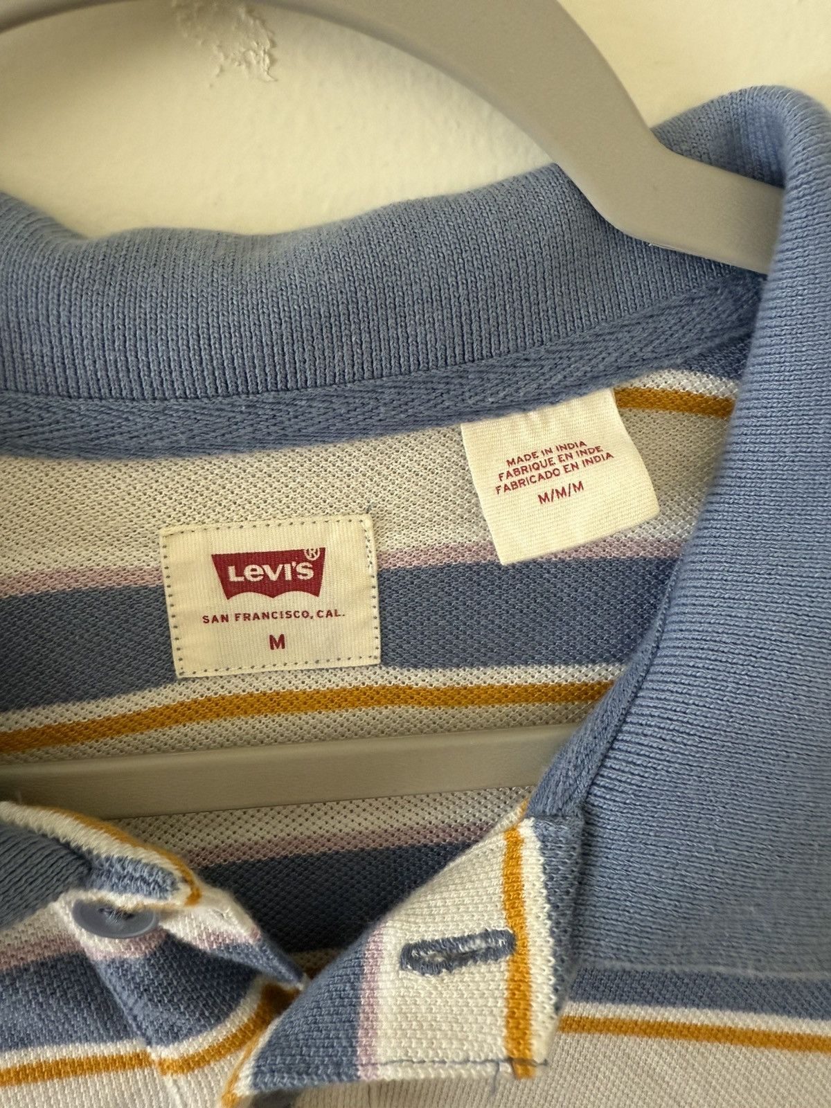 Levi's Levi's blue and gold striped polo Size US M / EU 48-50 / 2 - 2 Thumbnail
