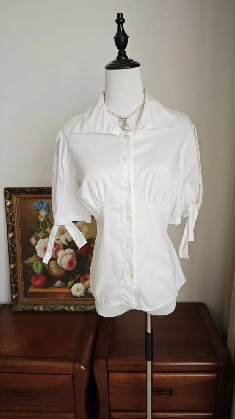 Vivienne Westwood Vivienne Westwood White tie small shirt top Size M / US 6-8 / IT 42-44 - 1 Thumbnail