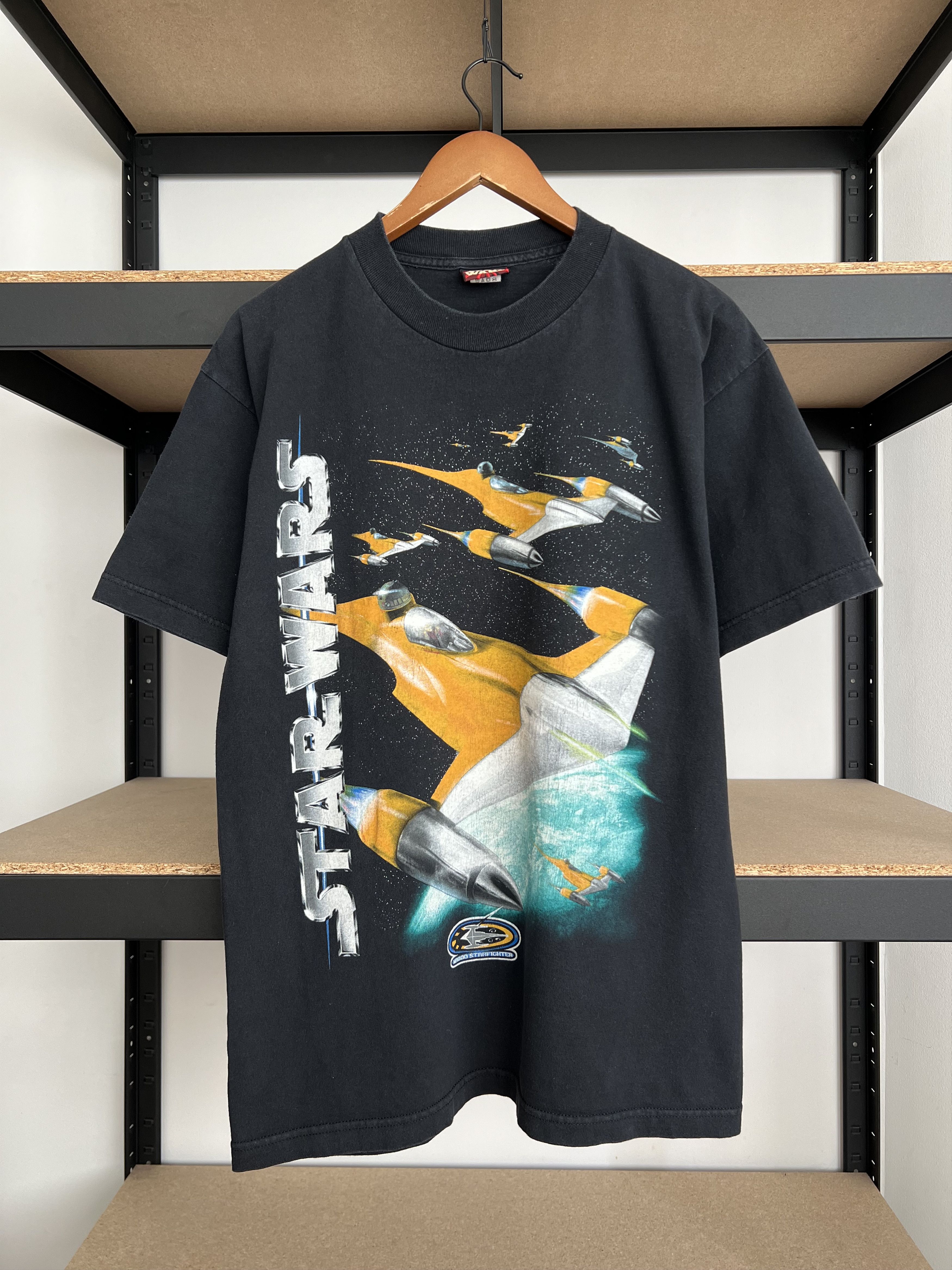 Star Wars Vintage 90s Star Wars Starfighter Movie Black T-shirt Size US L / EU 52-54 / 3 - 1 Thumbnail