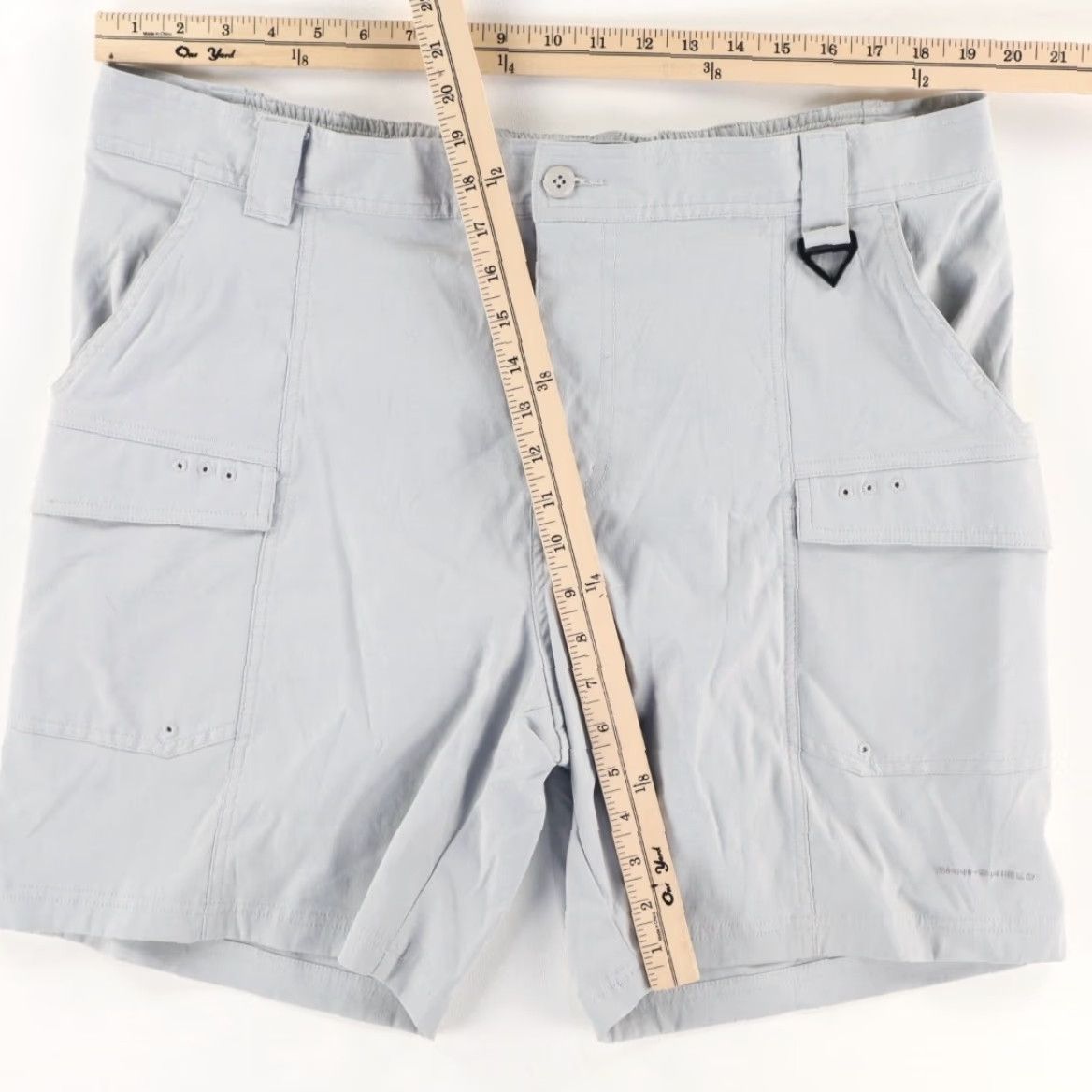 Vintage Columbia PFG Fishing Nylon Woven Cargo Shorts Gray Men's XL Cargo Shorts, Gray, Columbia, Mens, XL, Regular Fit Size US 36 / EU 52 - 2 Thumbnail