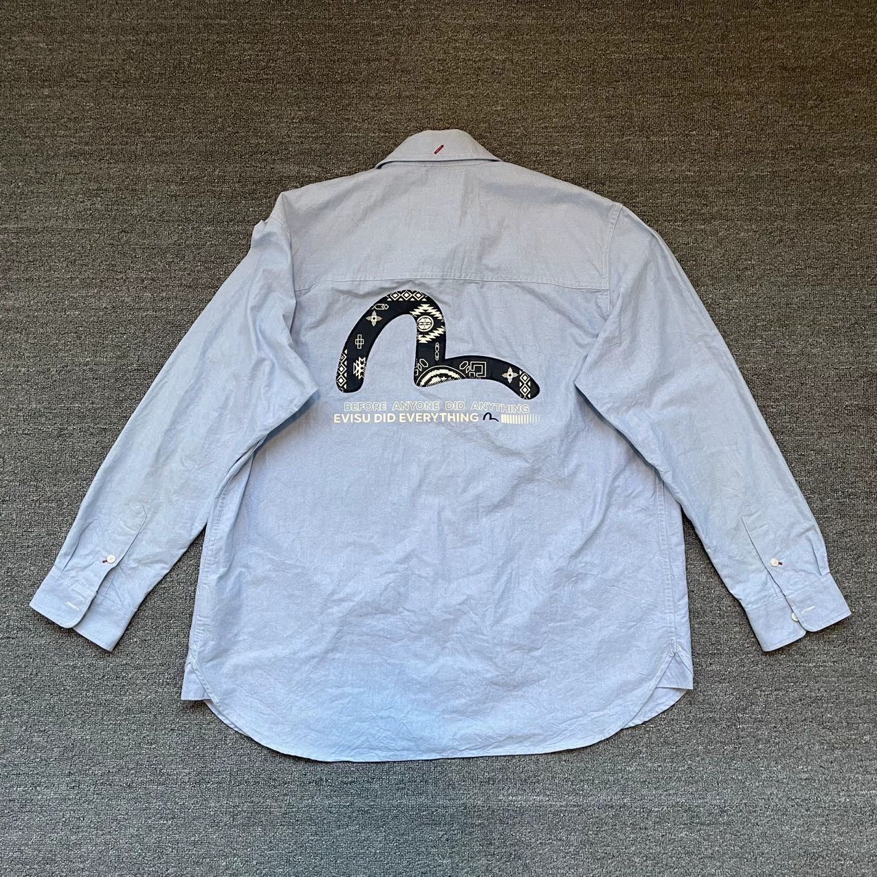 Evisu EVISU SS23 Blue Seagull Patch Oxford Long-Sleeve Shirt L Size US L / EU 52-54 / 3 - 2 Thumbnail