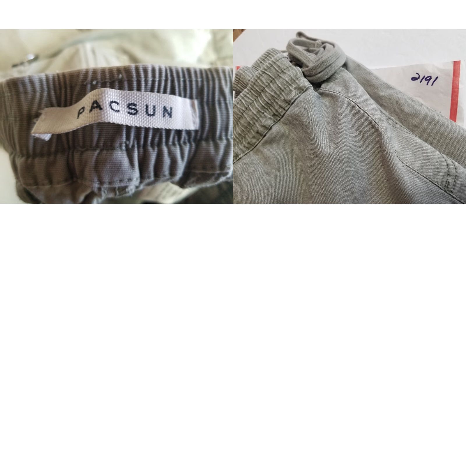 Pacsun PacSun Men Medium Cargo Jogger Pants Gray Elastic Drawstring Waist Pockets Gray Size US 31 - 8 Thumbnail