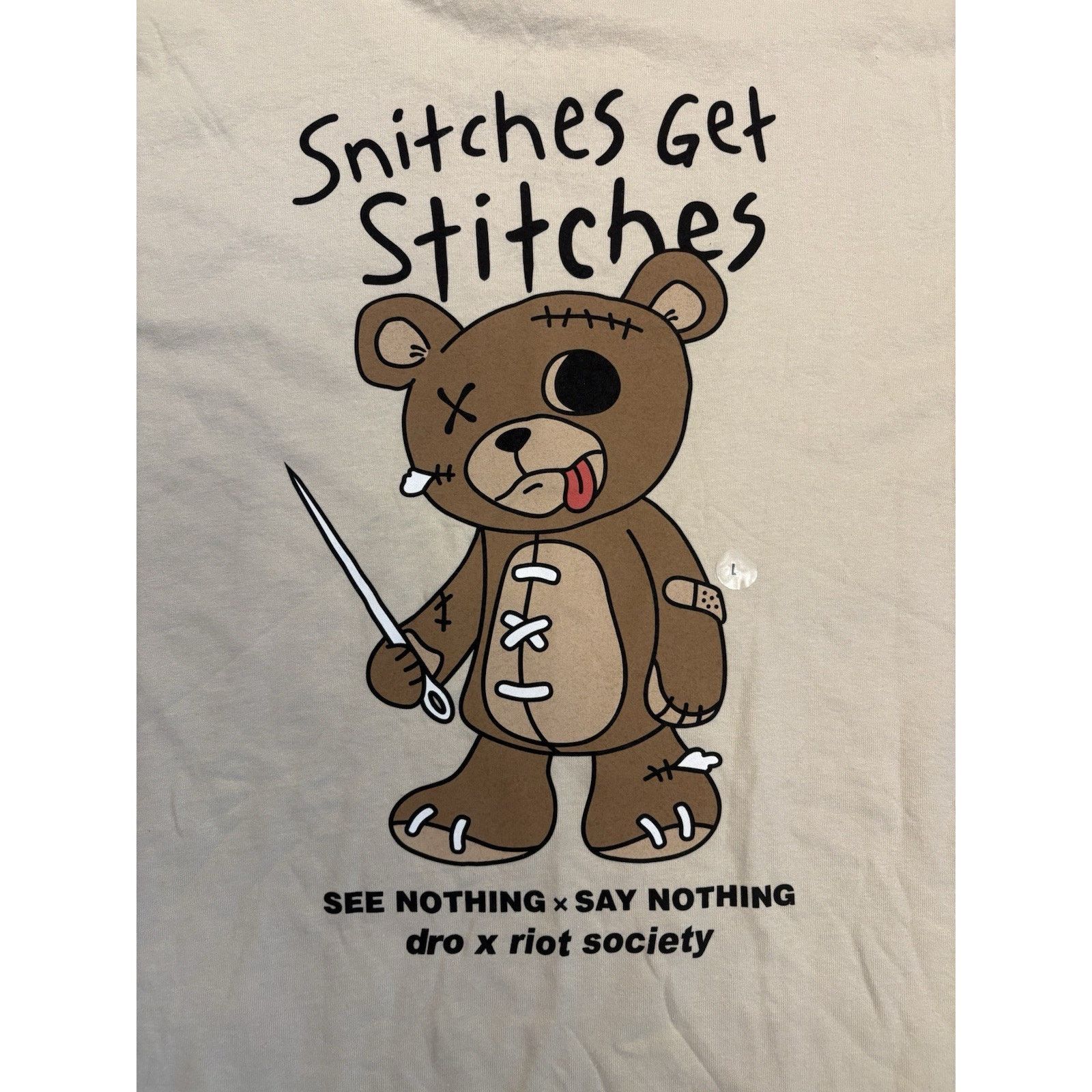 Riot Society Riot Society Mens's Crew Neck Tee Shirt Beige L NWT Size US L / EU 52-54 / 3 - 5 Thumbnail