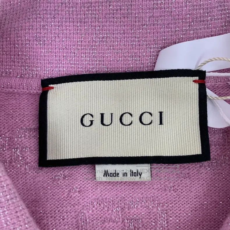 Gucci Gucci Pink logo jacquad full printed wool lapel single-bre Size S / US 4 / IT 40 - 5 Thumbnail