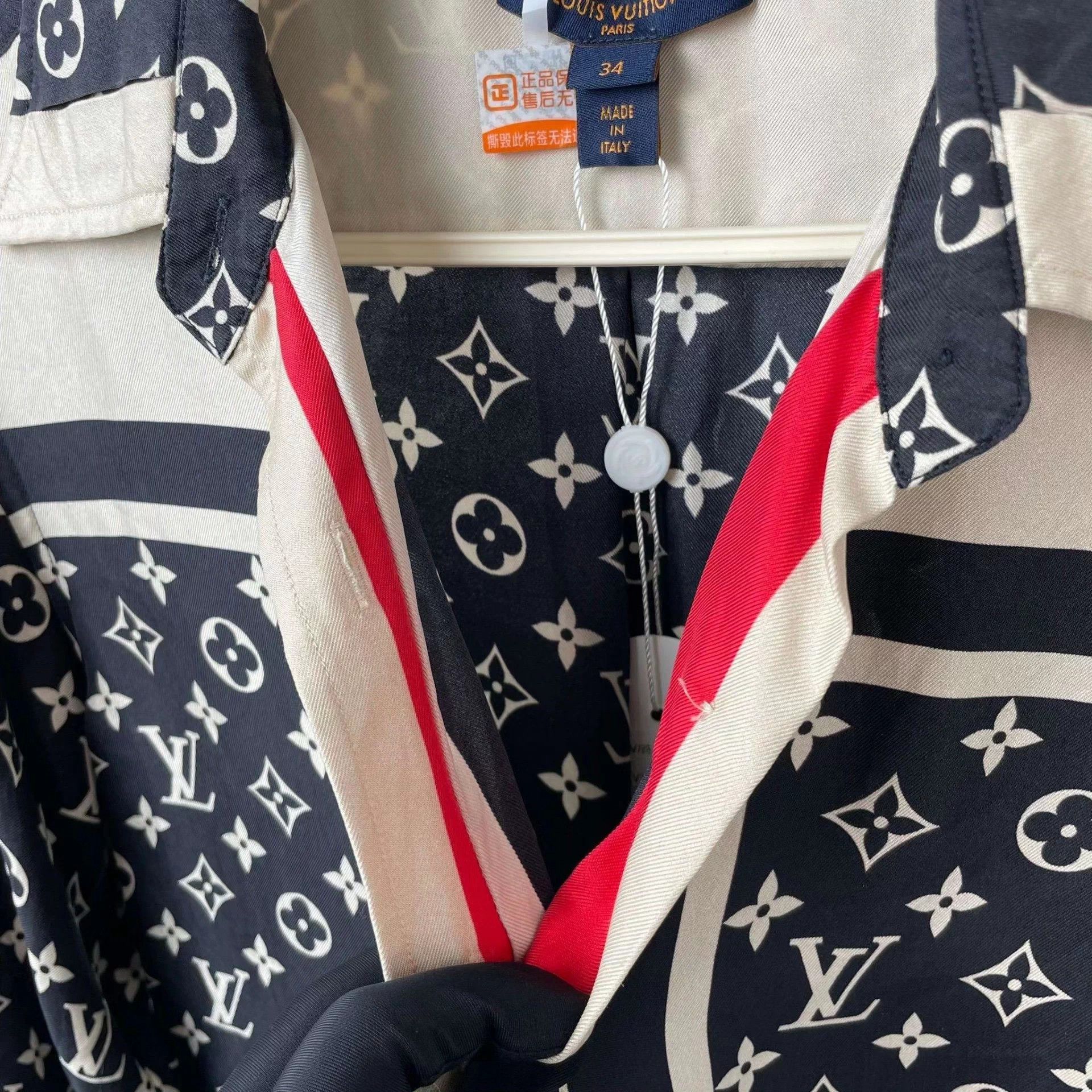 Louis Vuitton LV silk all over logo color blocked shirt 34 Size XS / US 0-2 / IT 36-38 - 3 Thumbnail