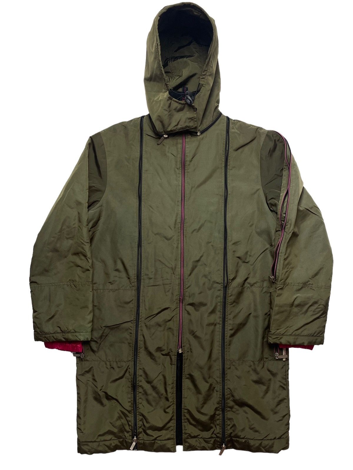 image of Final Home x General Research 1990S Gianni Versace Jeans - Survival Long Jacket in Green (Size Larg