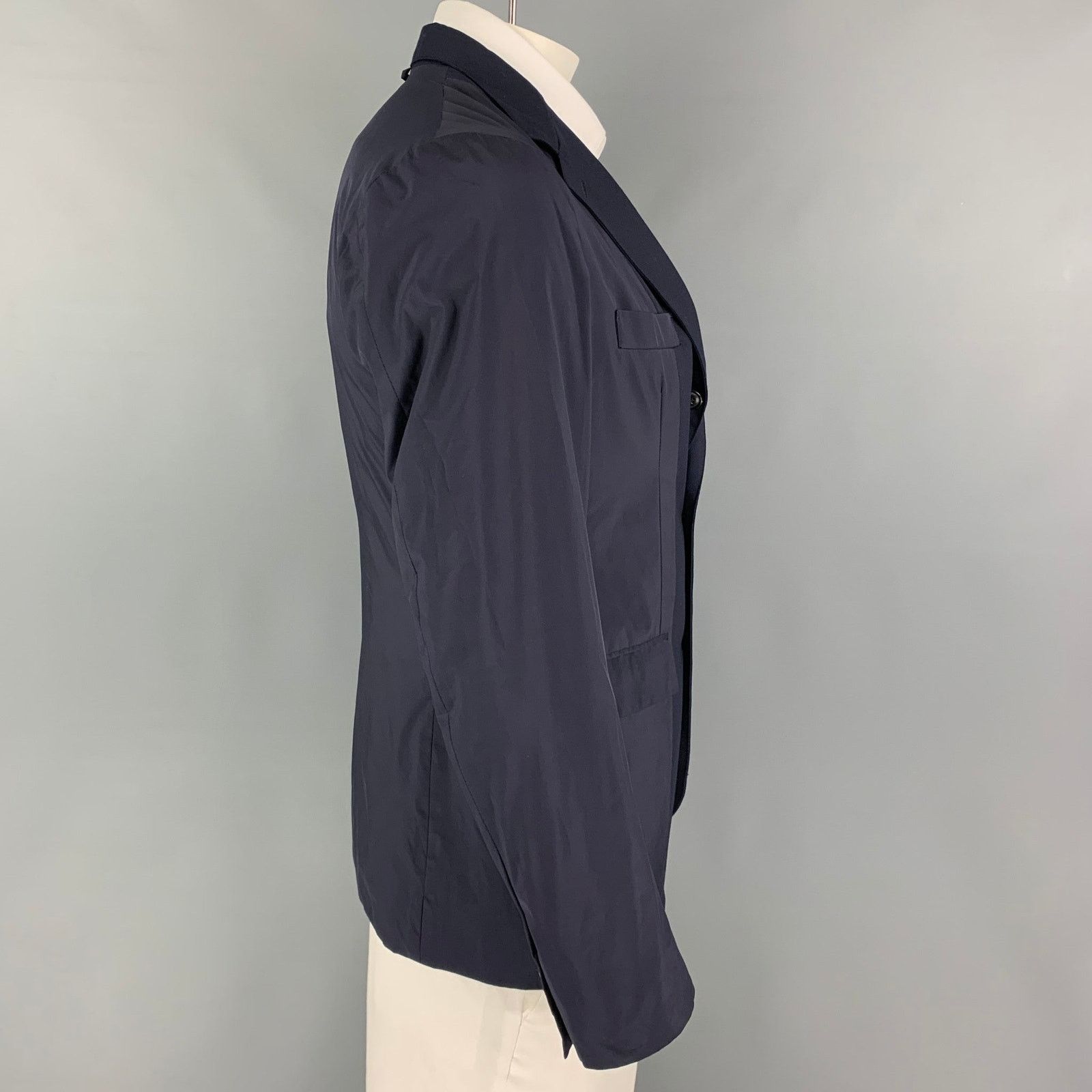 NVY Size L Navy Mixed Patterns Single Breasted Sport Coat Size 42R - 2 Thumbnail