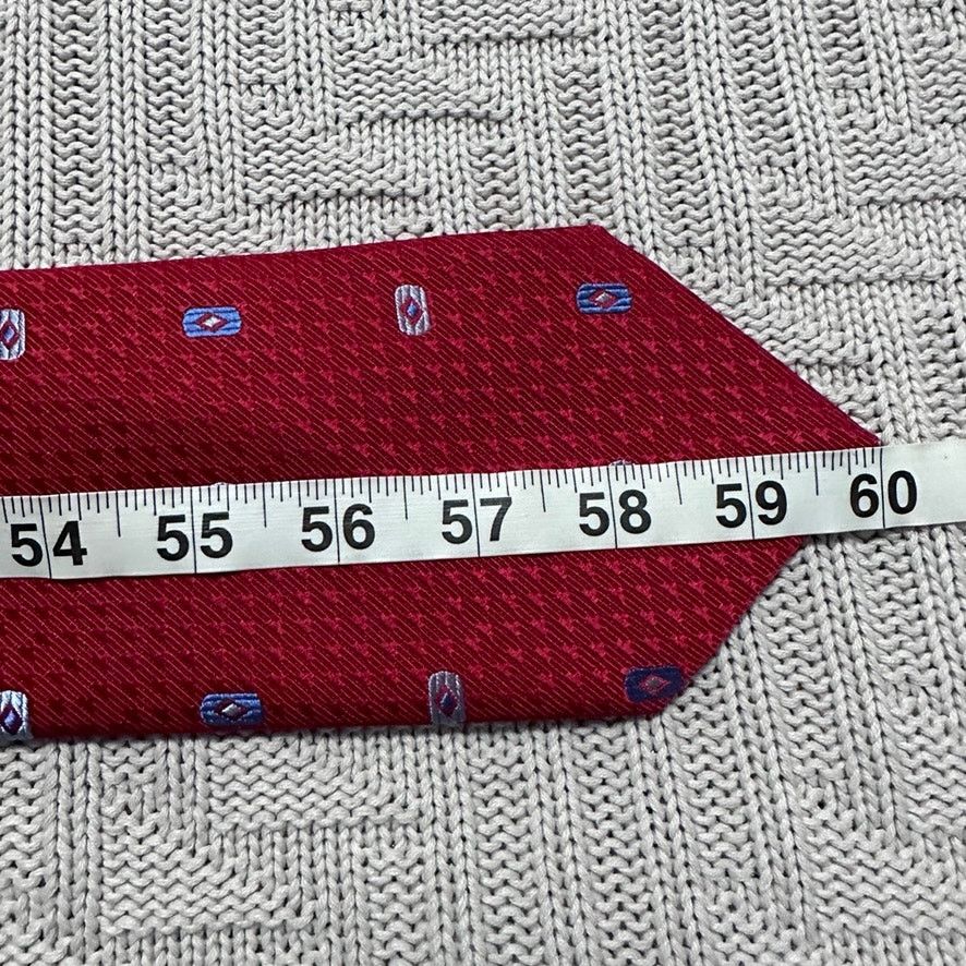 Lui di Lancetti Lancetti luxury red geometric print silk tie Size ONE SIZE - 4 Thumbnail