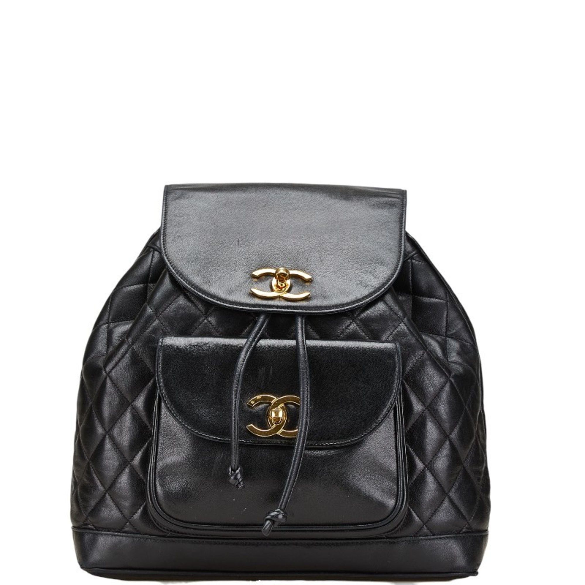 Chanel CHANEL Matelasse Coco Mark Gold Hardware Chain Backpack Black Lambskin Women's Size ONE SIZE - 1 Thumbnail