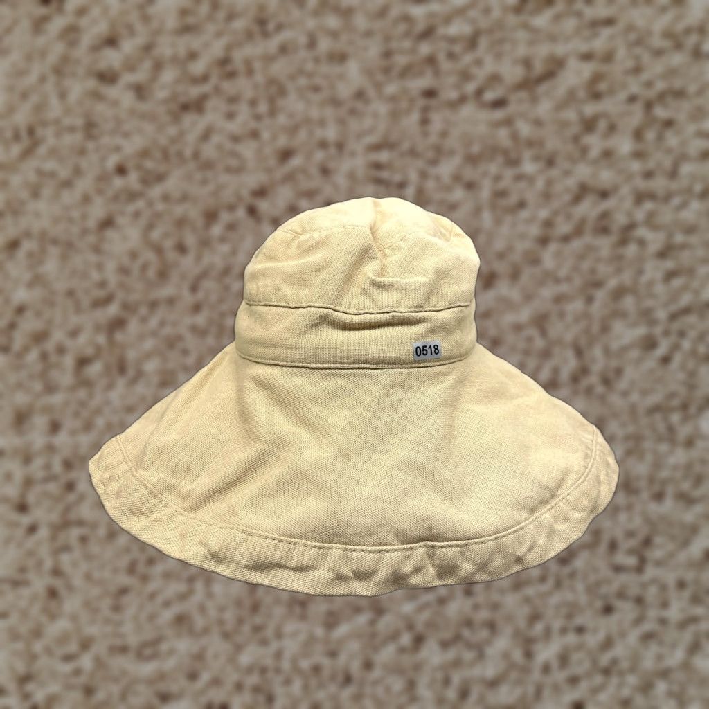 Vintage Scala Hat Bucket Fitted Adult7 1/2 Beige Canvas Wide Brim Sun Outdoor Beach Size ONE SIZE - 1 Thumbnail