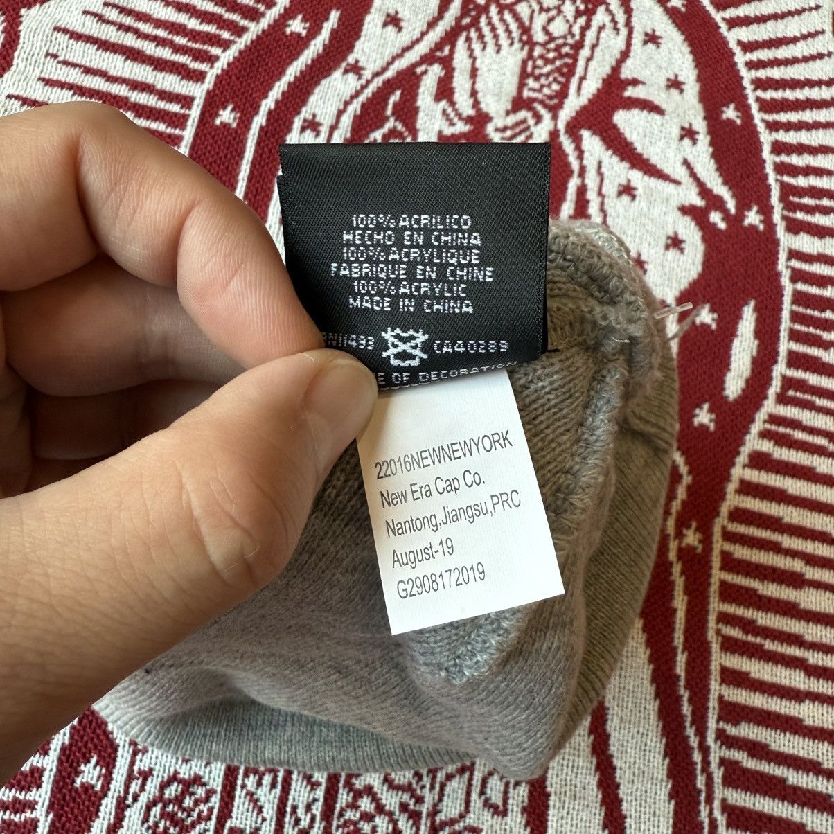 New Era × Supreme FW19 Supreme New Era Bandana Box Logo Beanie Heather Grey OS Size ONE SIZE - 8 Thumbnail