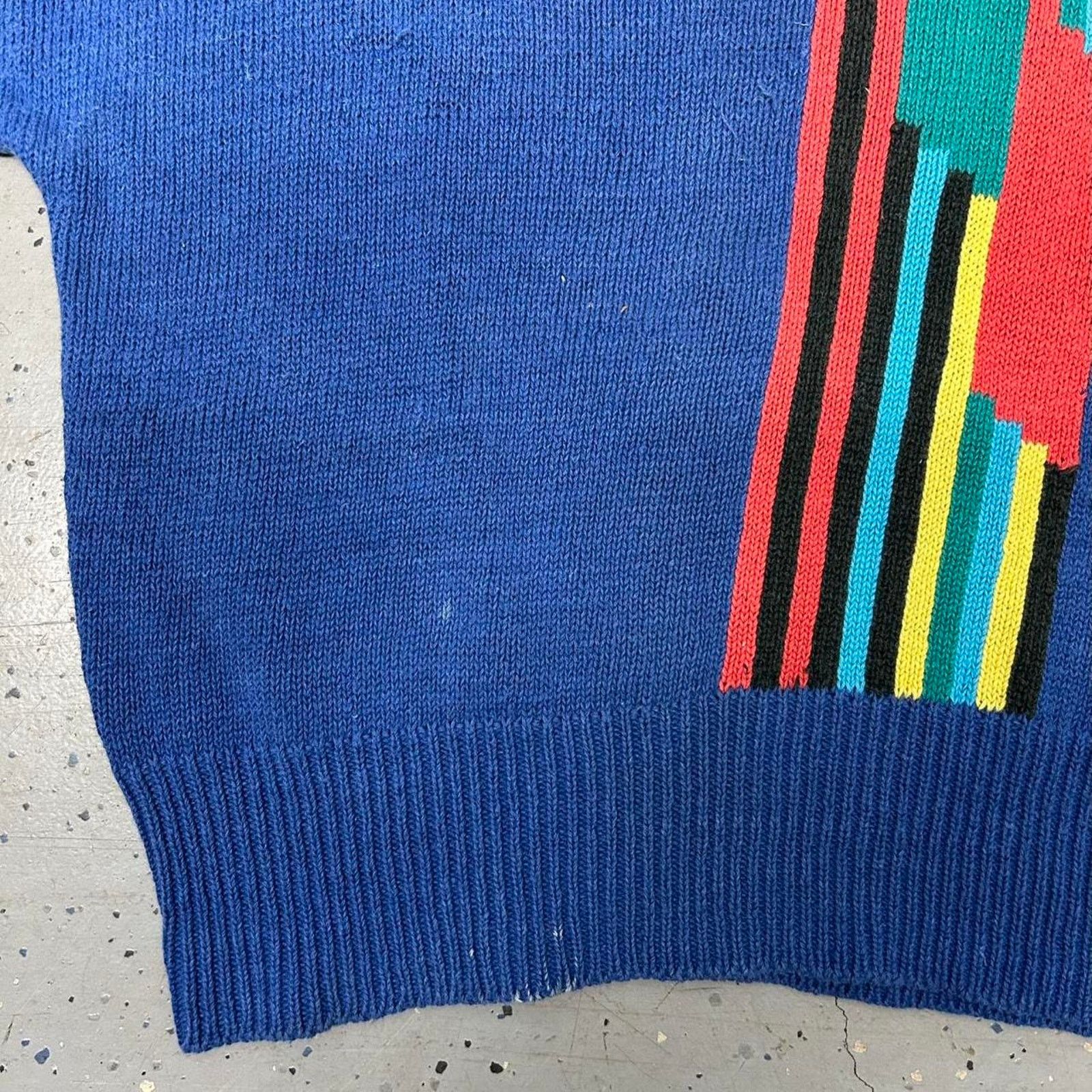 Other VTG blue and multi-coloured striped knit sweater Size M / US 6-8 / IT 42-44 - 2 Thumbnail
