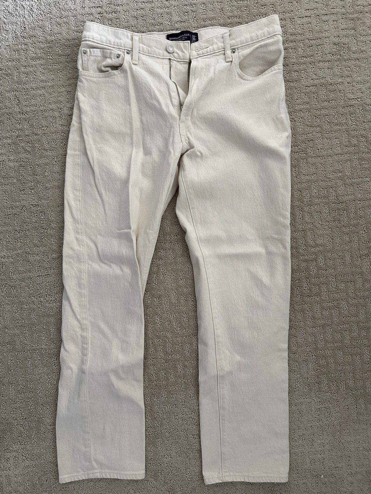 Abercrombie & Fitch Abercrombie & Fitch White Stretch Denim Size US 32 / EU 48 - 1 Thumbnail
