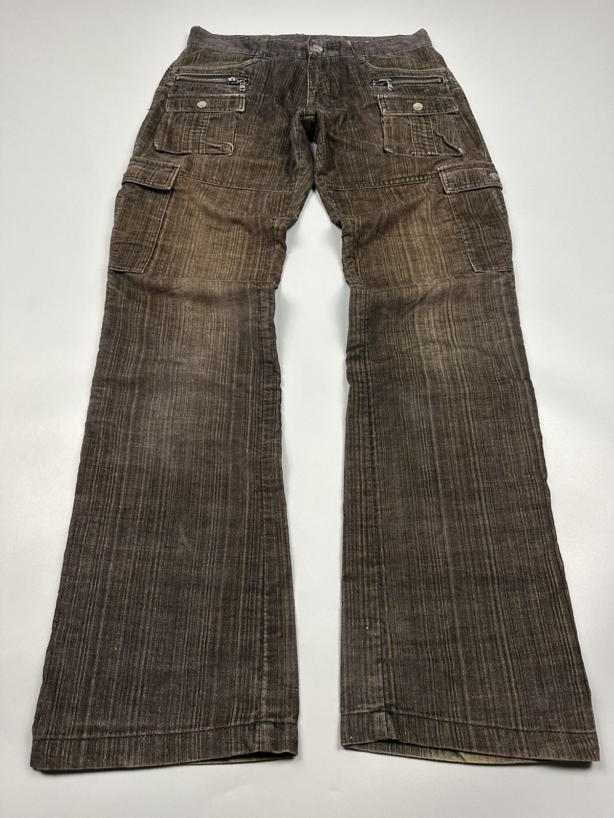 Japanese Brand × semanticdesign Semantic Design Cargo Multipocket Zipper Suede Flared Pant Size US 31 - 5 Thumbnail
