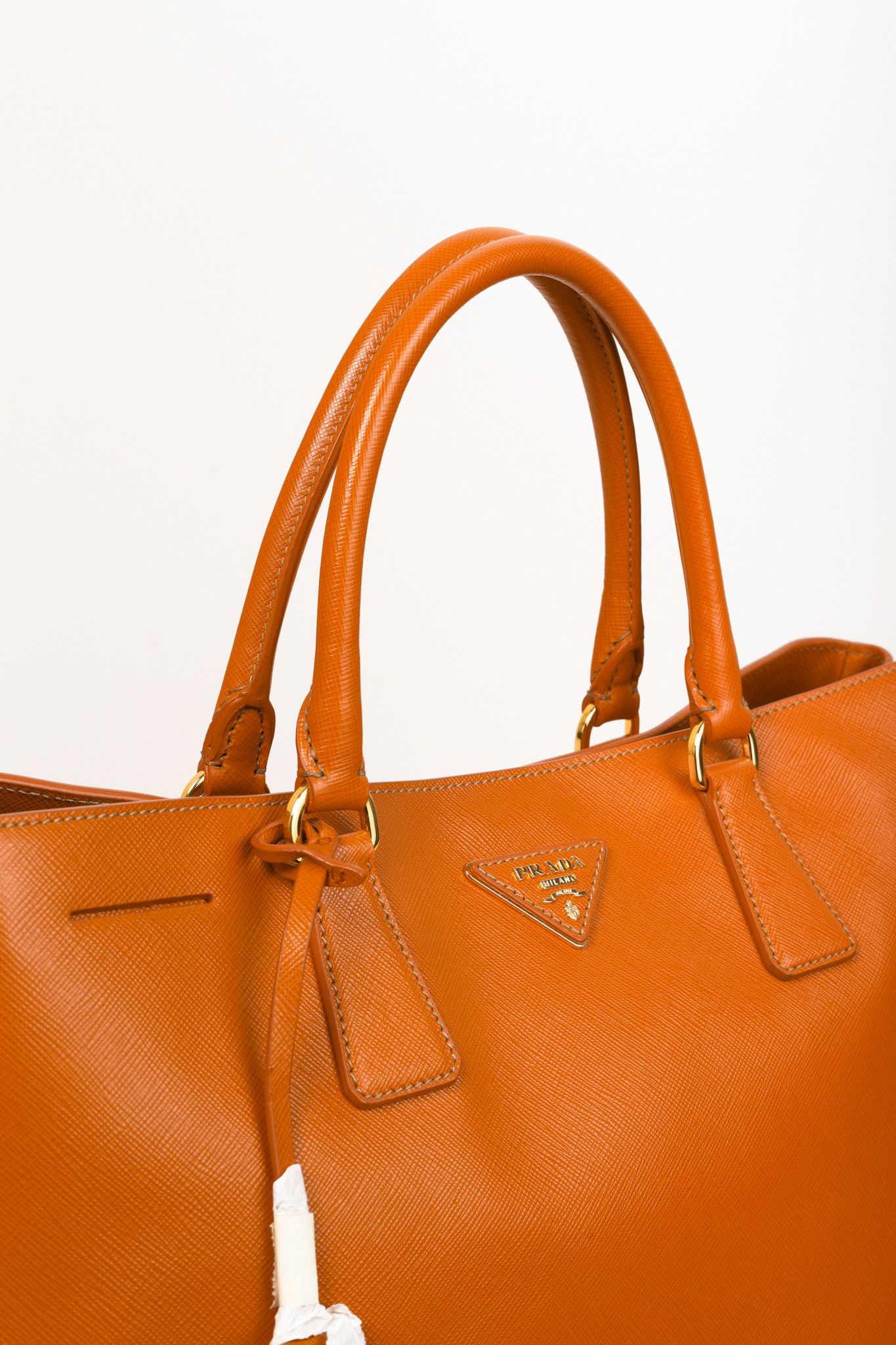 Prada Prada Orange Papaya Saffiano Lux Tote Bag BN1844 Size ONE SIZE - 7 Thumbnail