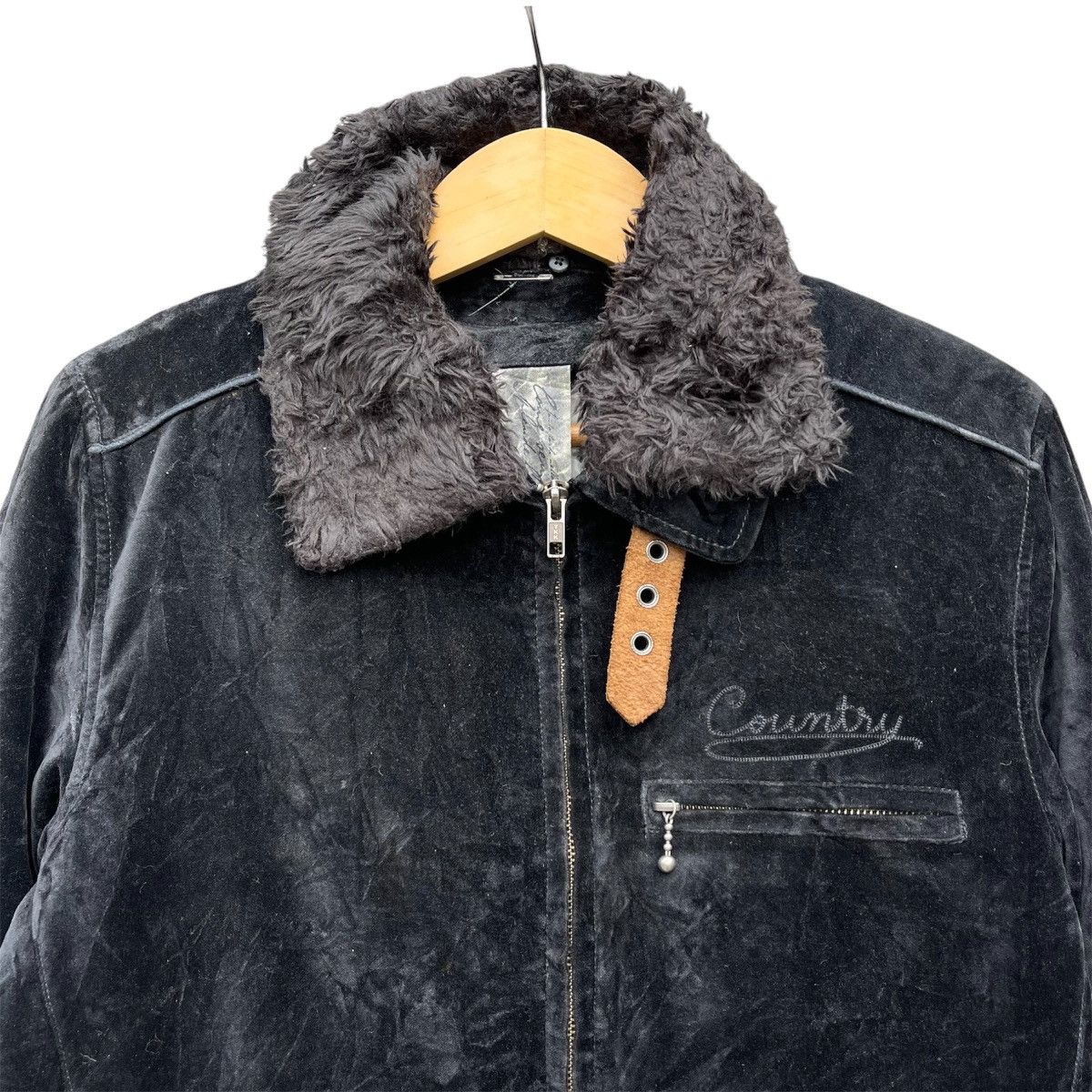 Japanese Brand × Journal Standard × Vintage Vintage Journal Standard Velvet Cow Belt Fur Work Jacket Size US M / EU 48-50 / 2 - 2 Thumbnail