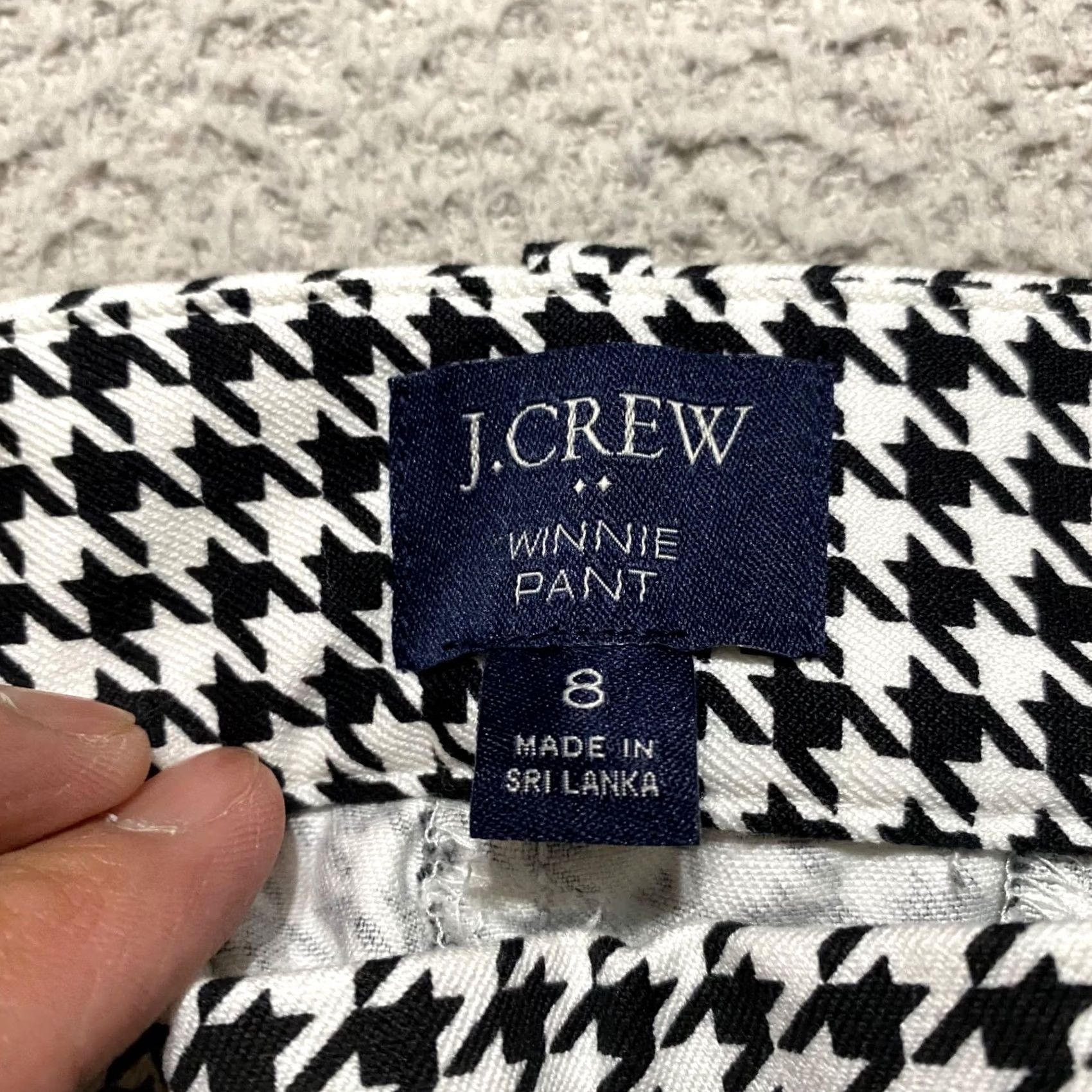 J.Crew J.CREW Pants Womens 6 Black Houndstooth Plaid Winnie Ankle Business Casual Shirts Accessories Size 28" / US 6 / IT 42 - 3 Thumbnail