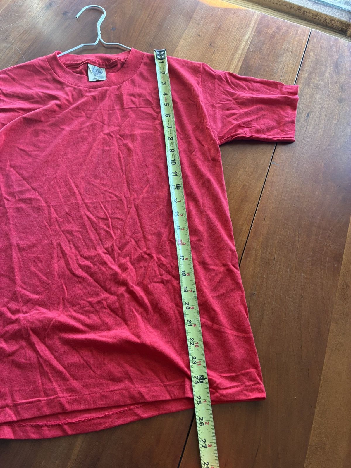 Vintage Vintage 80s 50/50 cotton poly red tee shirt Size US S / EU 44-46 / 1 - 4 Thumbnail
