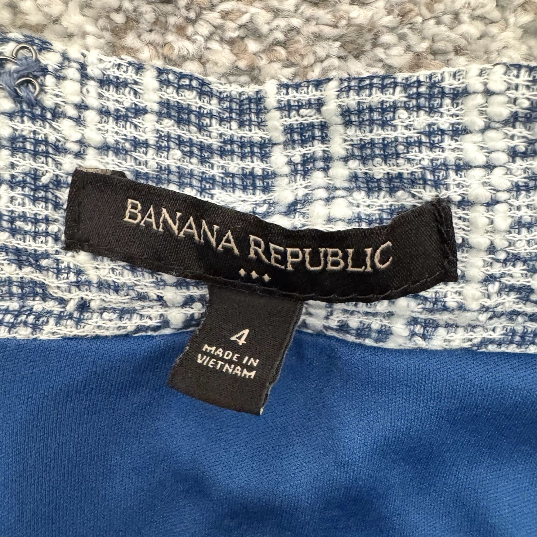 Banana Republic Banana Republic Skirt Mini 4 Tweed Lined Preppy French Girl Smart Casual Office Women Small Blue Geometric Zipper Regular Size 27" / US 4 / IT 40 - 4 Thumbnail