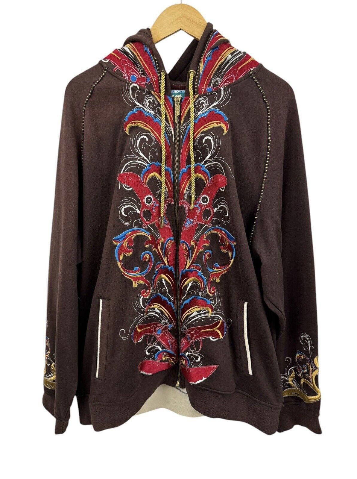 Designer Vintage Artful Dodger Y2K Brown Zip Up Hoodie 4XL Size US 44 / EU 60 - 1 Thumbnail
