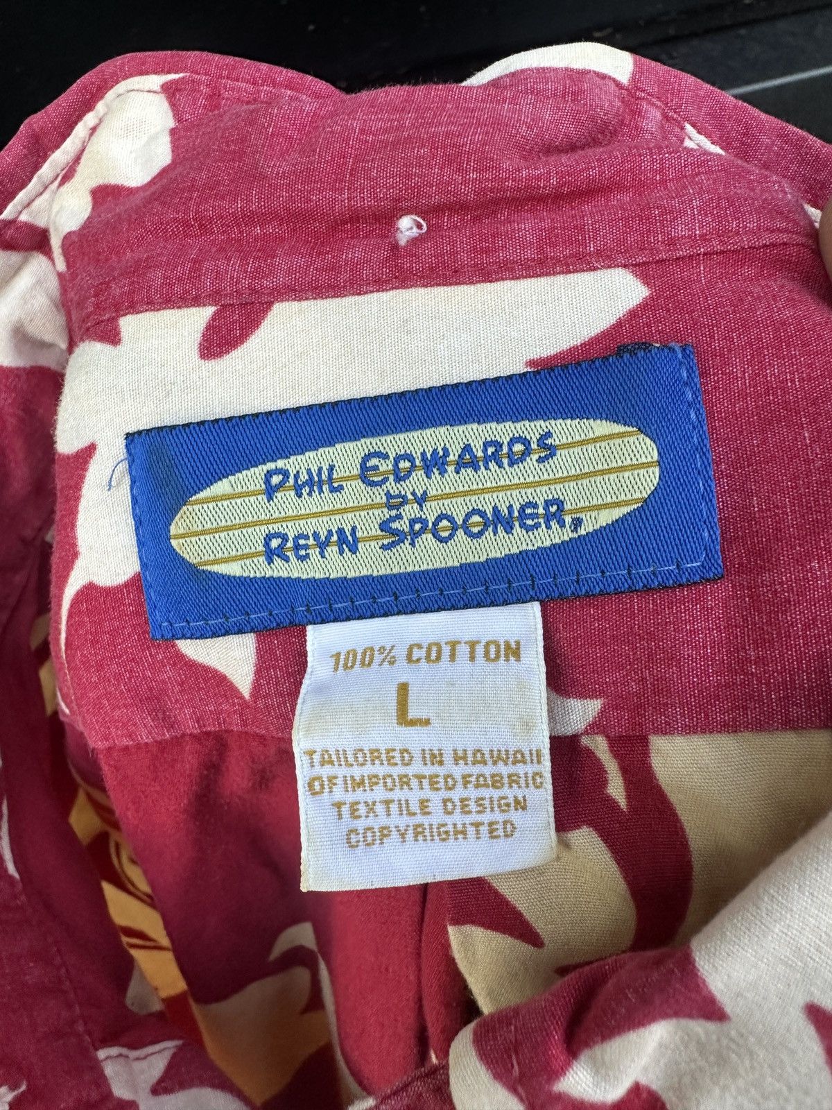 Reyn Spooner Reyn Spooner Phil Edwards Red/Beige Hawaiian Print Men's L Size US L / EU 52-54 / 3 - 4 Thumbnail
