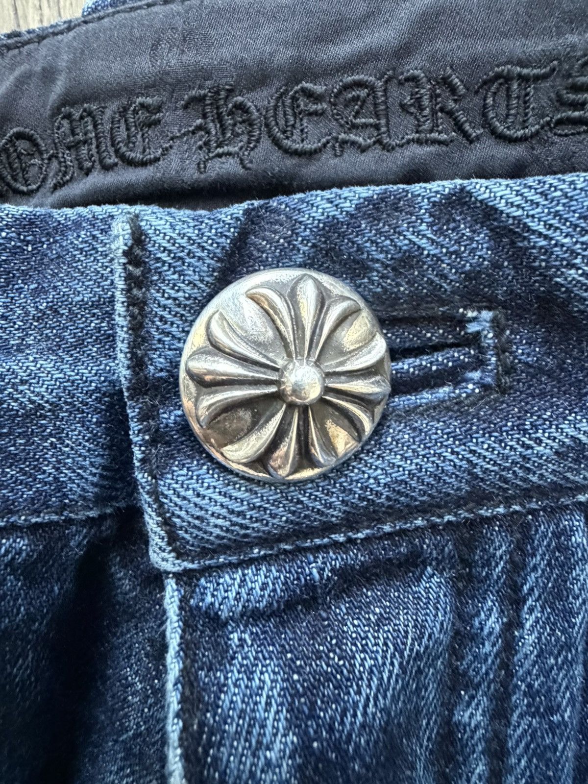 Chrome Hearts Chrome Hearts Turbo Diesel Cheetah Cross Patch Blue Jeans Size US 32 / EU 48 - 12 Thumbnail