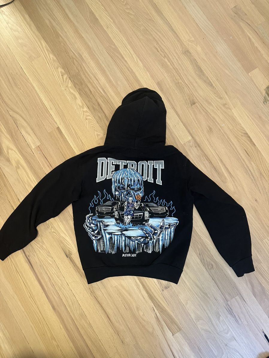 image of Warren Lotas Detroit Pistons Motorcade Hoodie in Black, Men's (Size Medium)