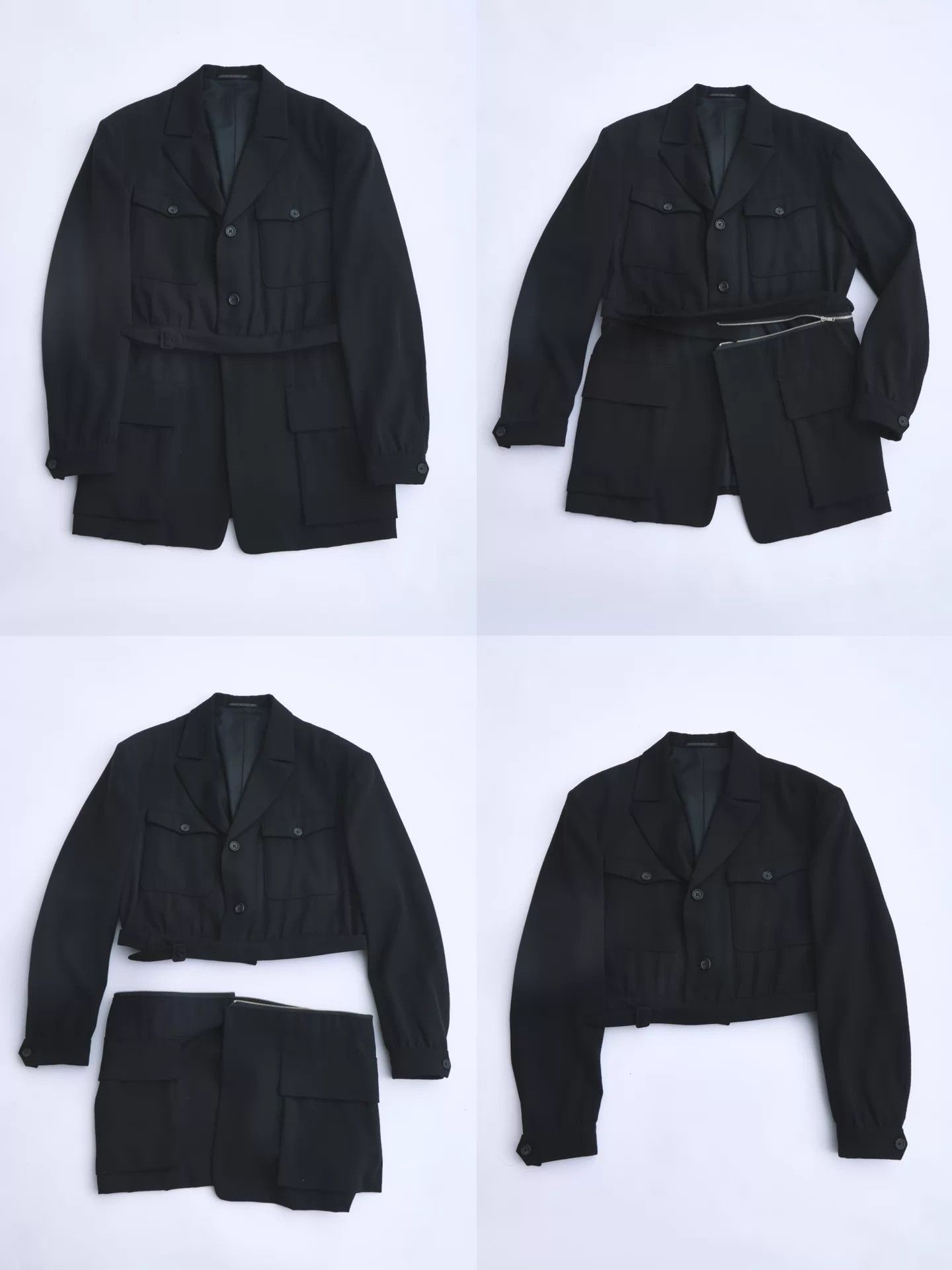 Yohji Yamamoto Yohji Yamamoto 80s pour homme 2-Way Belted Wool Jacket M Size US M / EU 48-50 / 2 - 7 Thumbnail