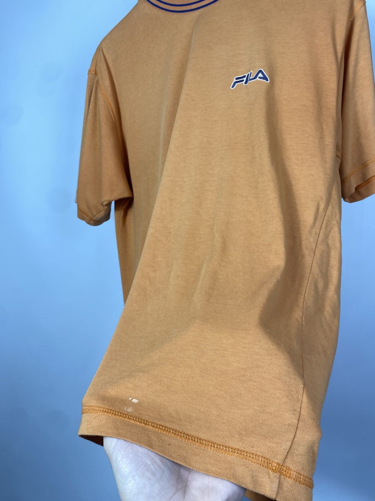 Fila × Vintage Vintage 90s Fila Blank Orange small Faded Y2K T shirt Size US M / EU 48-50 / 2 - 3 Thumbnail