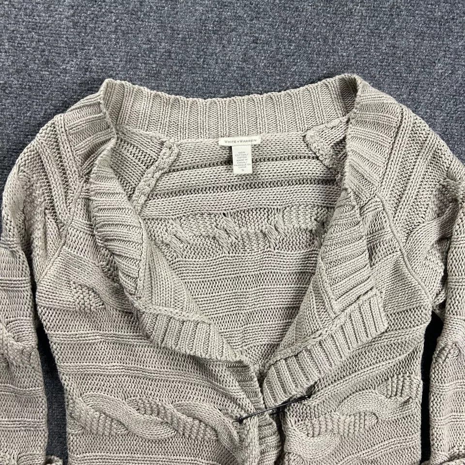 White + Warren White + Warren Cardigan Womens Small Knit Sweater Cotton Size S / US 4 / IT 40 - 2 Thumbnail