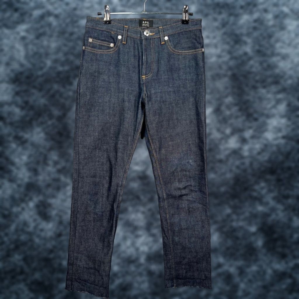 A.P.C. A.P.C. Womens Size 26 New Cure F Slim Fit Raw Hem Jeans Cotton Blue Denim Size 26" / US 2 / IT 38 - 1 Thumbnail