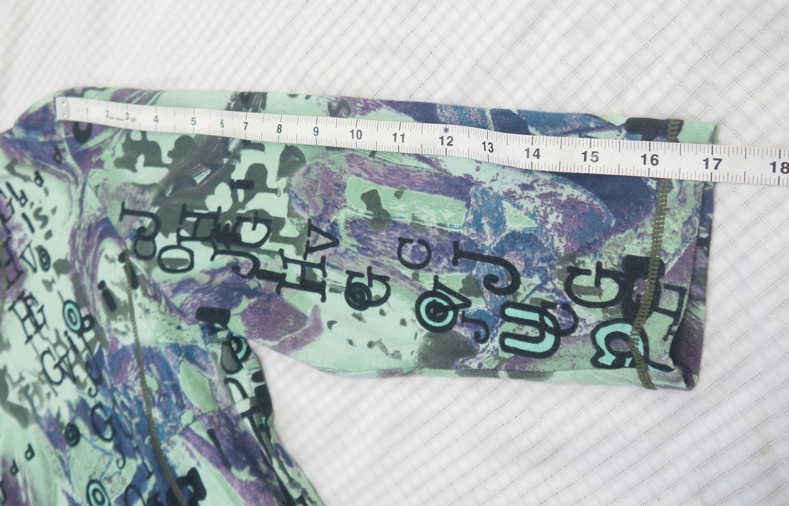 Japanese Brand (S447) Chamois V Y2K Letter Printed Mesh Neck Blouse 42 Size M / US 6-8 / IT 42-44 - 15 Thumbnail