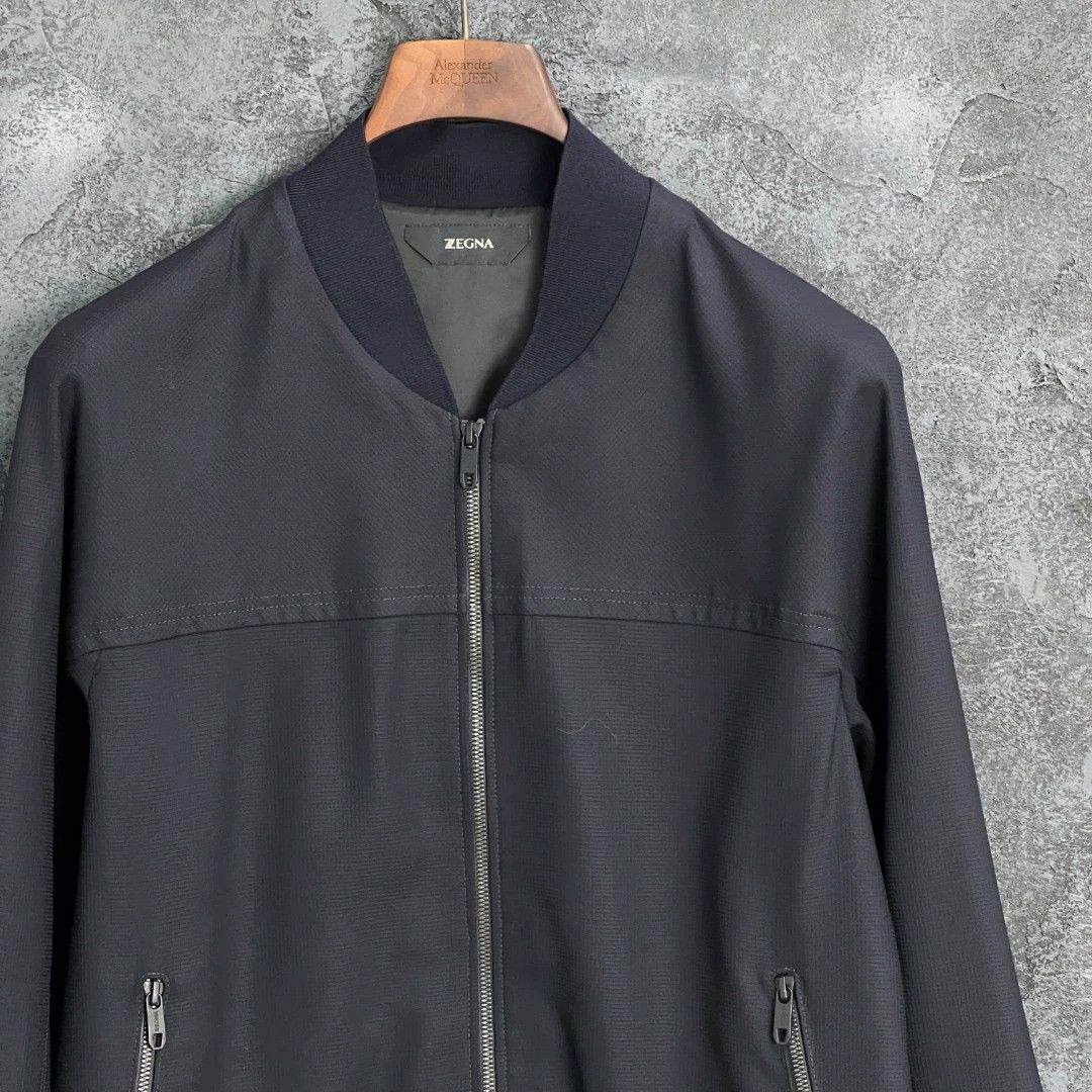 Z Zegna Z Zegna Navy Wool Baseball Collar Jacket Size US M / EU 48-50 / 2 - 3 Thumbnail