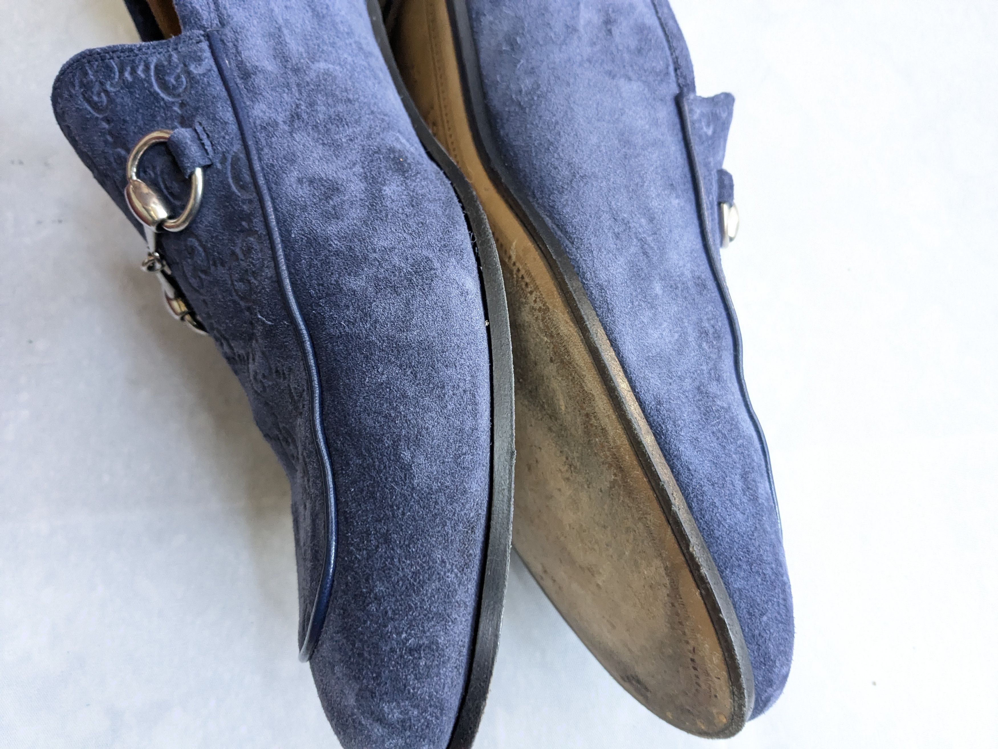 Gucci Gucci Horsebit Loafers Blue Suede 12.5 Monogram Logo GG Size US 12.5 / EU 45-46 - 10 Thumbnail