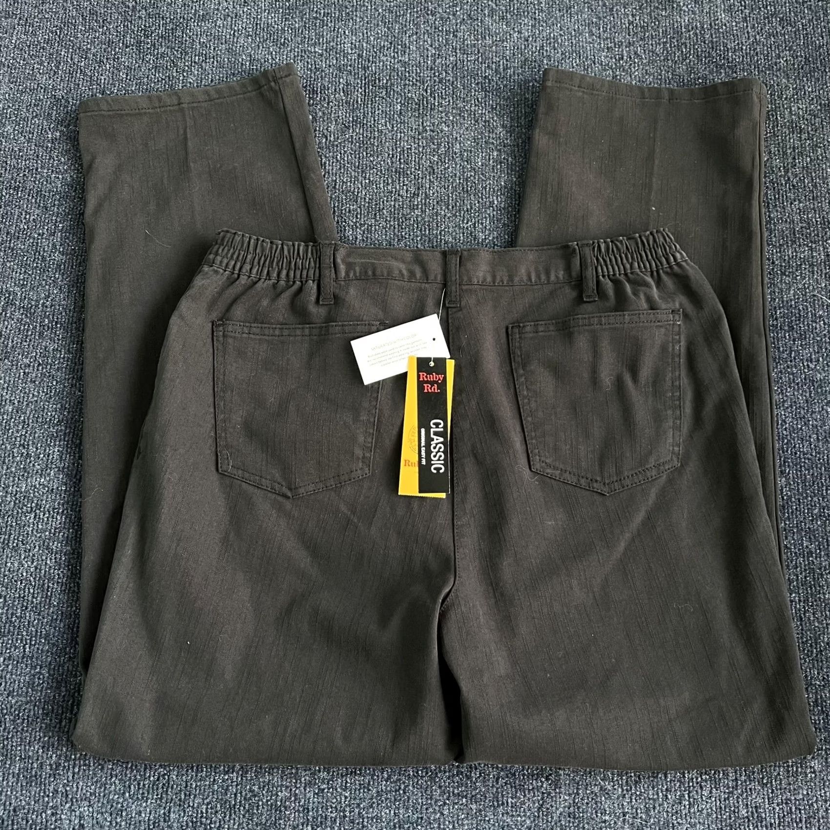 Vintage Ruby Rd Jeans Womens 12 Black High Rise Straight Classic Stretch Denim Pants Size 34" / US 12 / IT 48 - 2 Thumbnail